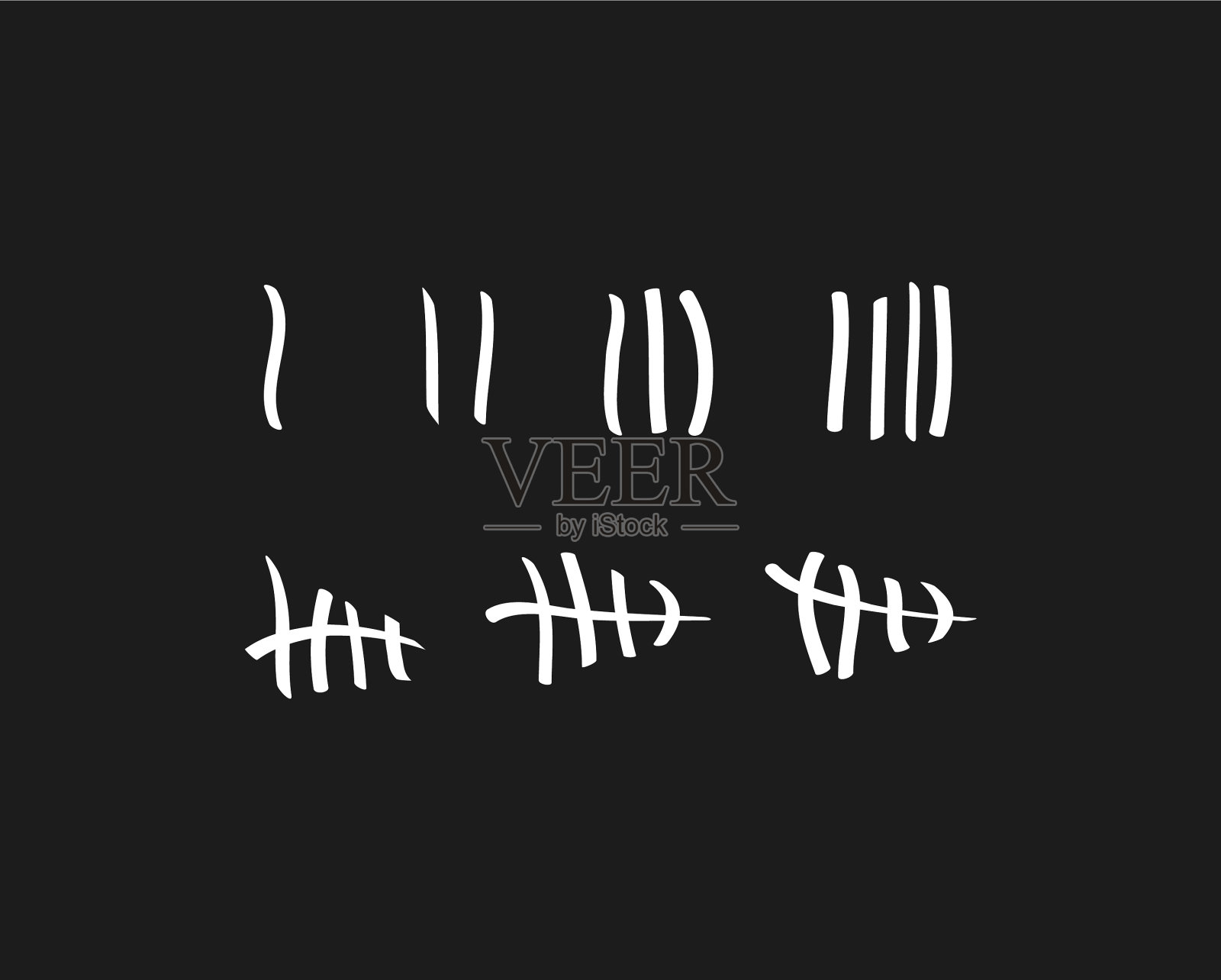 隔离计数墙上的理货标记插画图片素材