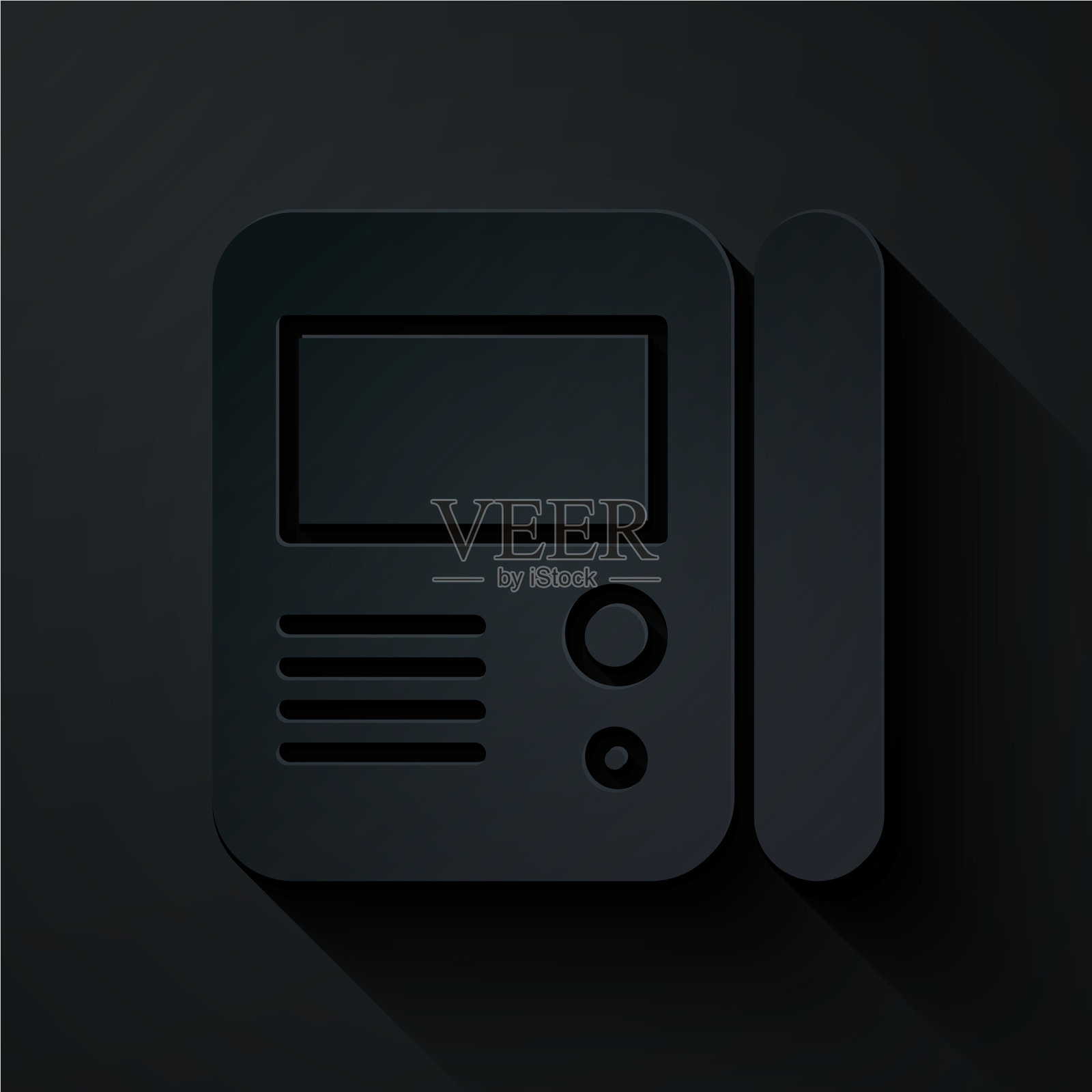 剪纸屋对讲系统图标隔离上图标素材