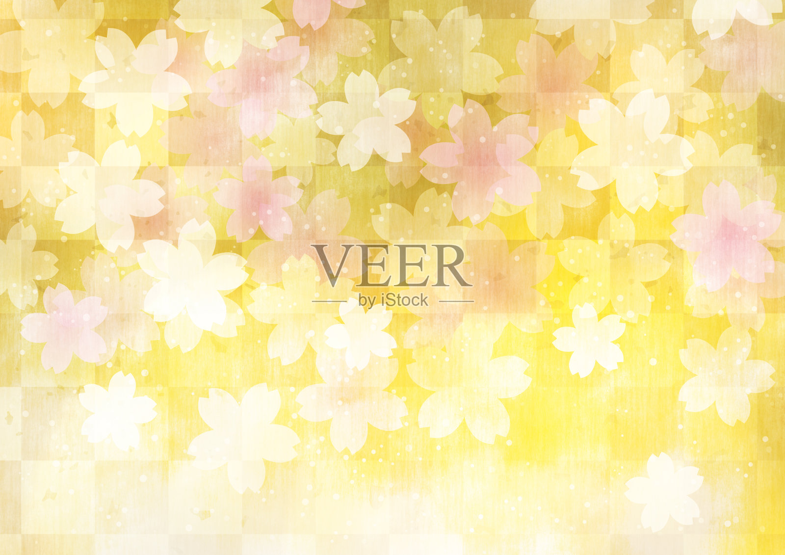 日本传统樱花,纸纹理背景插画图片素材