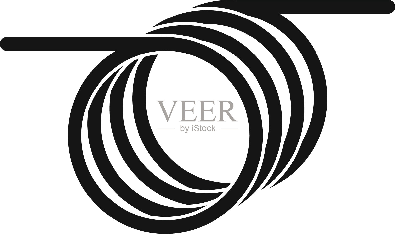 螺旋电缆图标风格简单设计元素图片