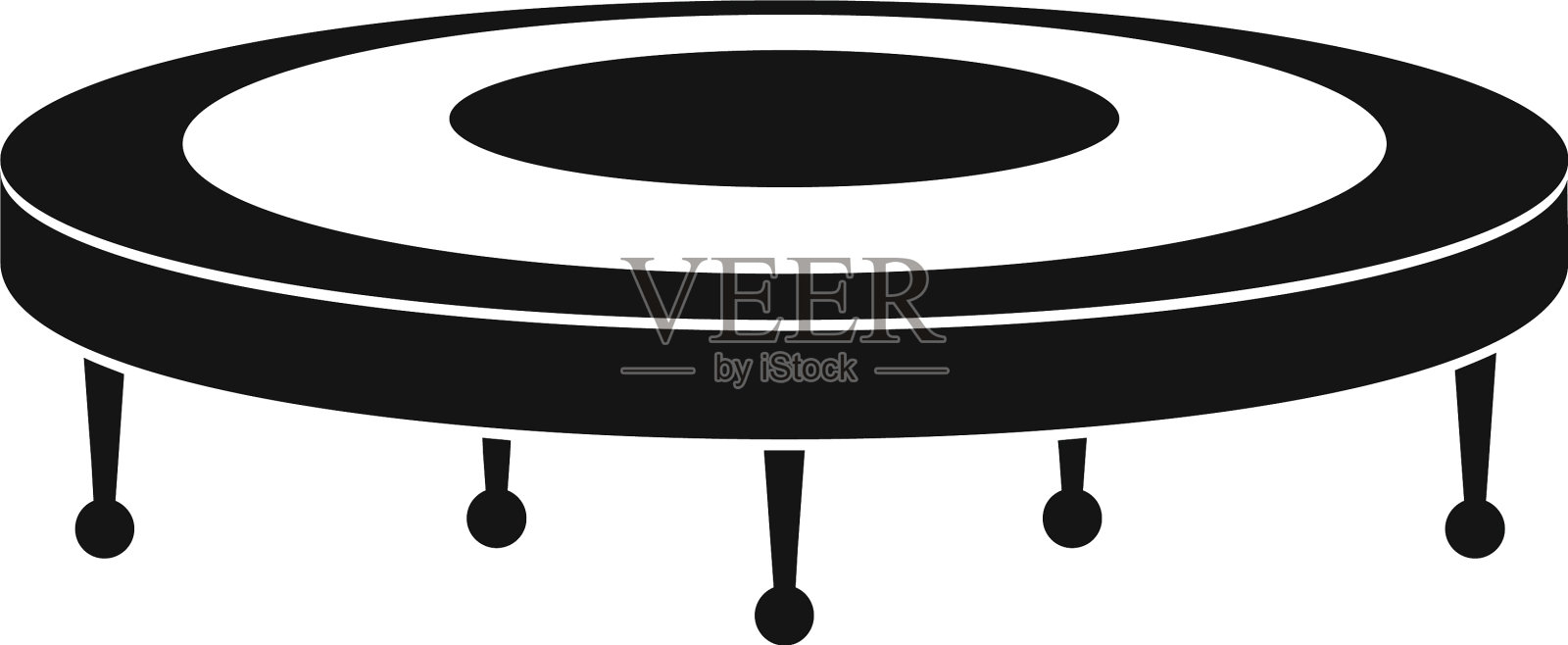 蹦床图标风格简单设计元素图片