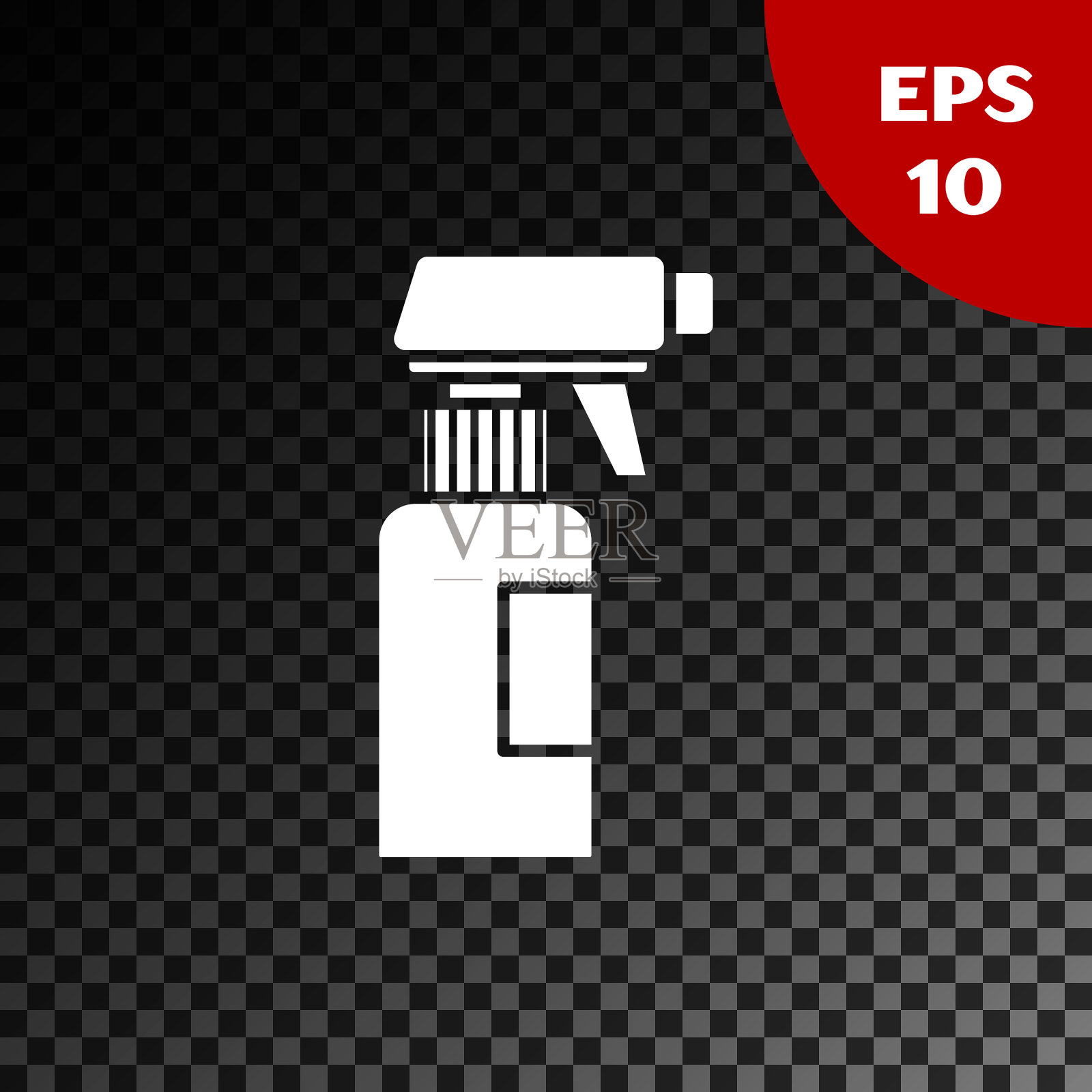 白色发型师用手枪喷瓶水插画图片素材