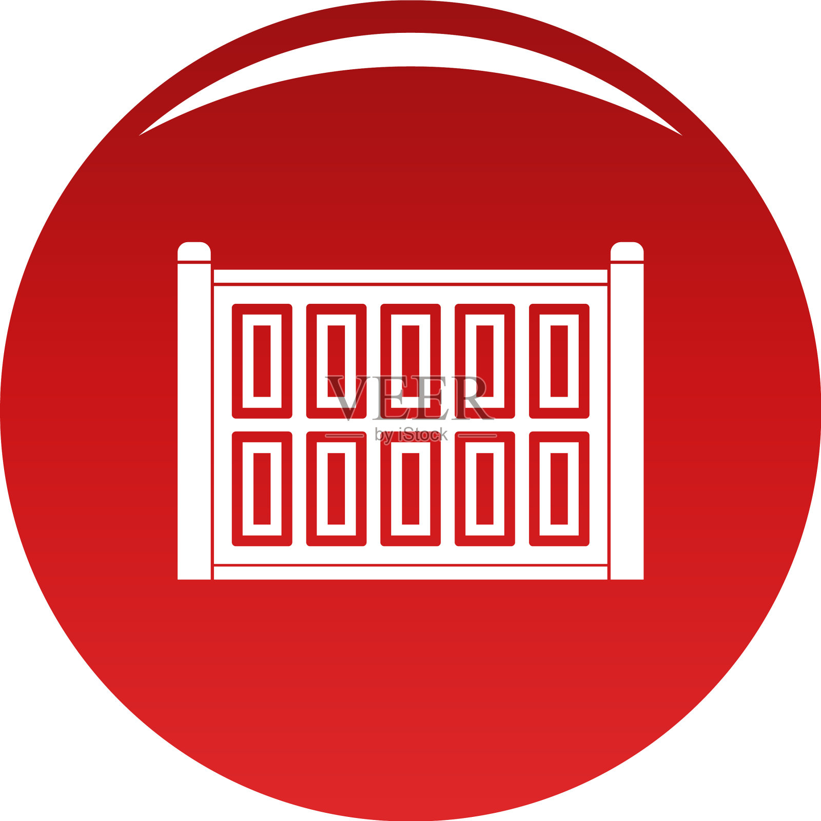 混凝土栅栏图标红色设计元素图片