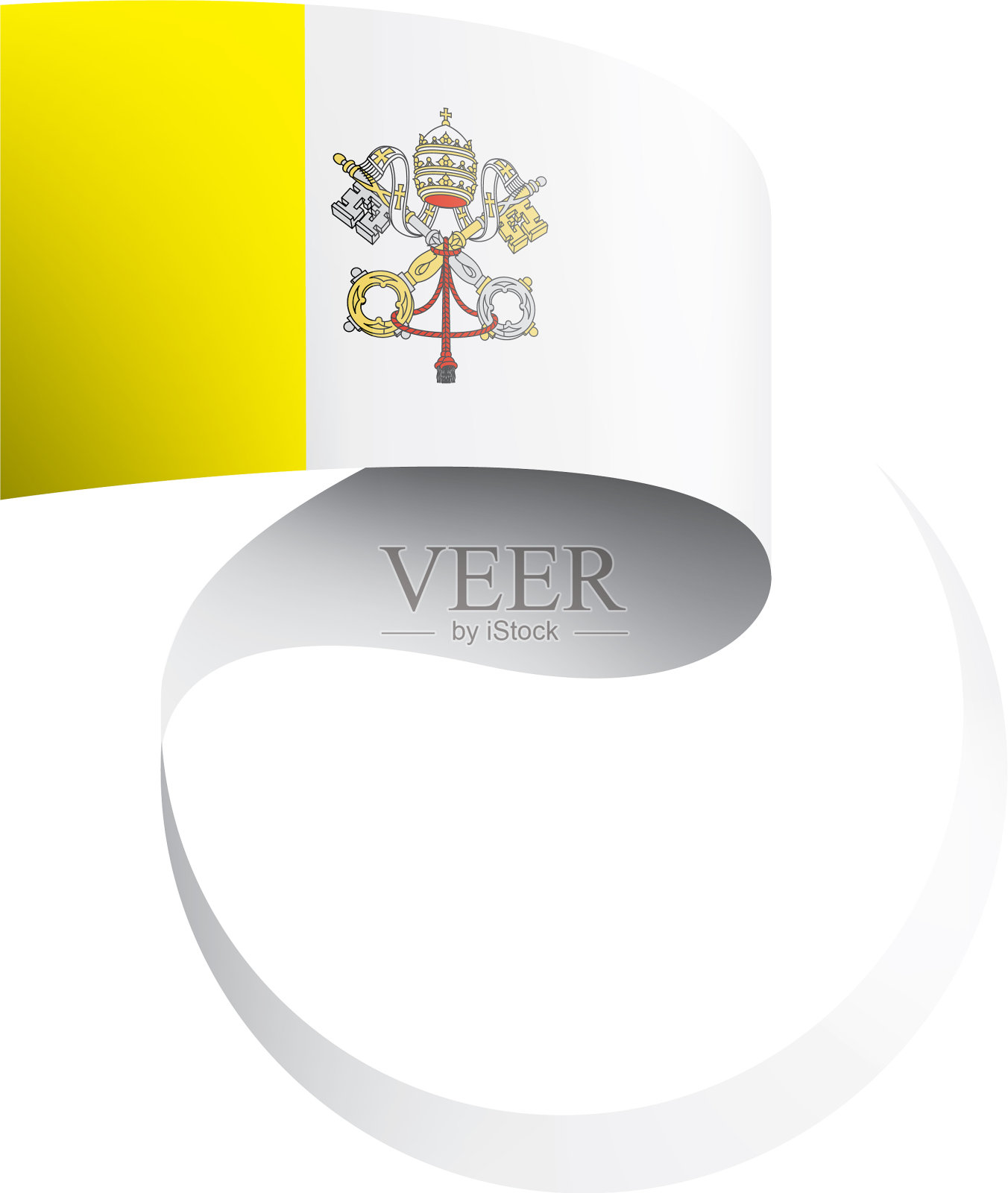 白色的梵蒂冈国旗设计元素图片