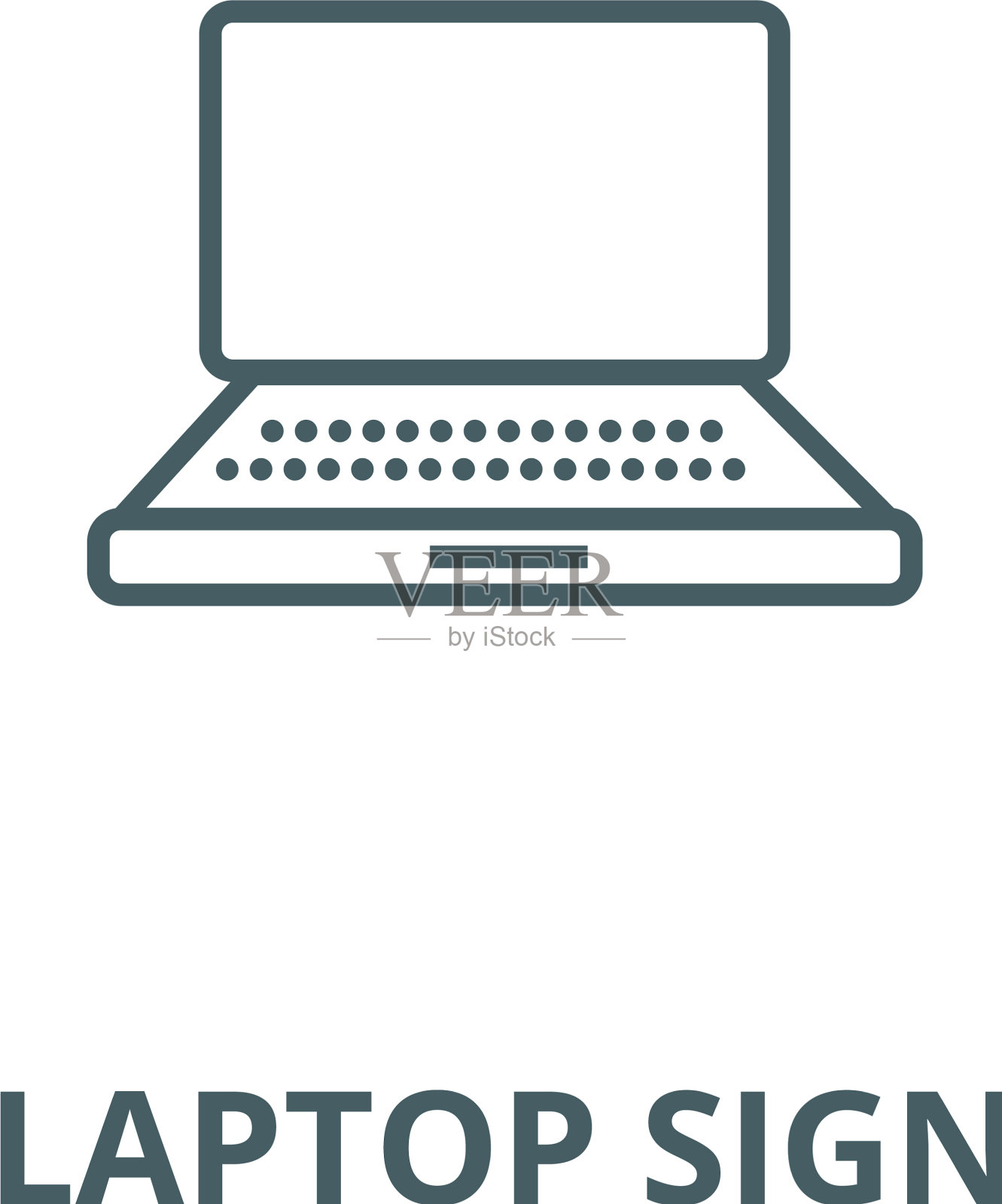 笔记本电脑符号线图标线性概念插画图片素材