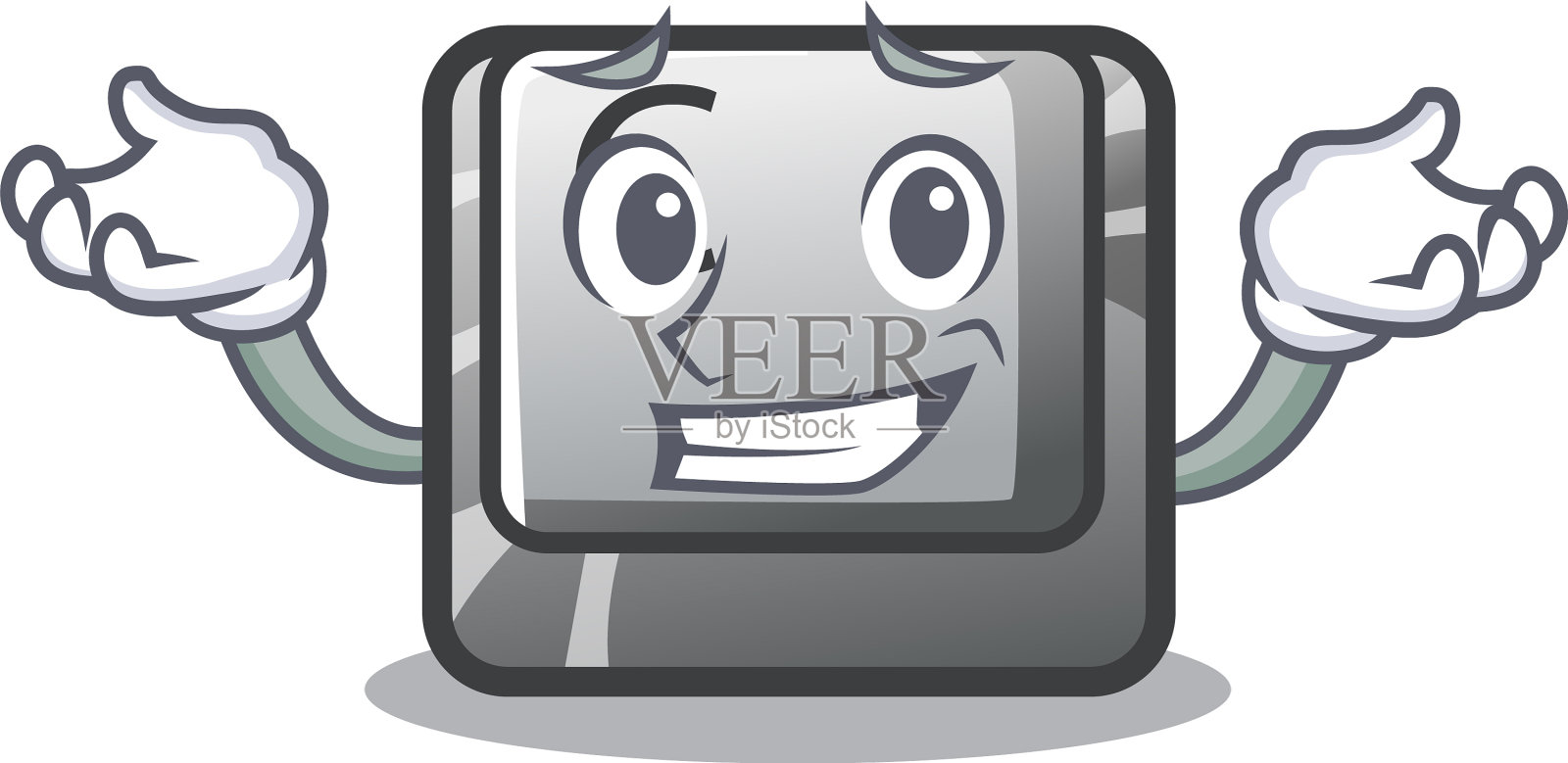 咧嘴笑的按钮c吉祥物的形状设计元素图片