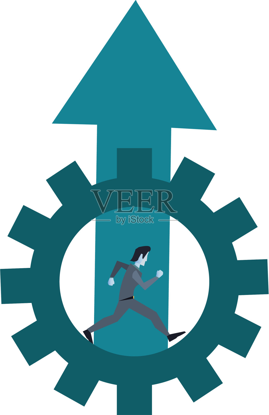 商人运行齿轮工作箭头设计元素图片