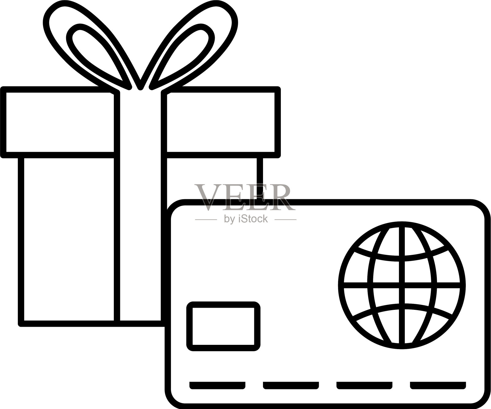 信用卡和礼品盒设计元素图片