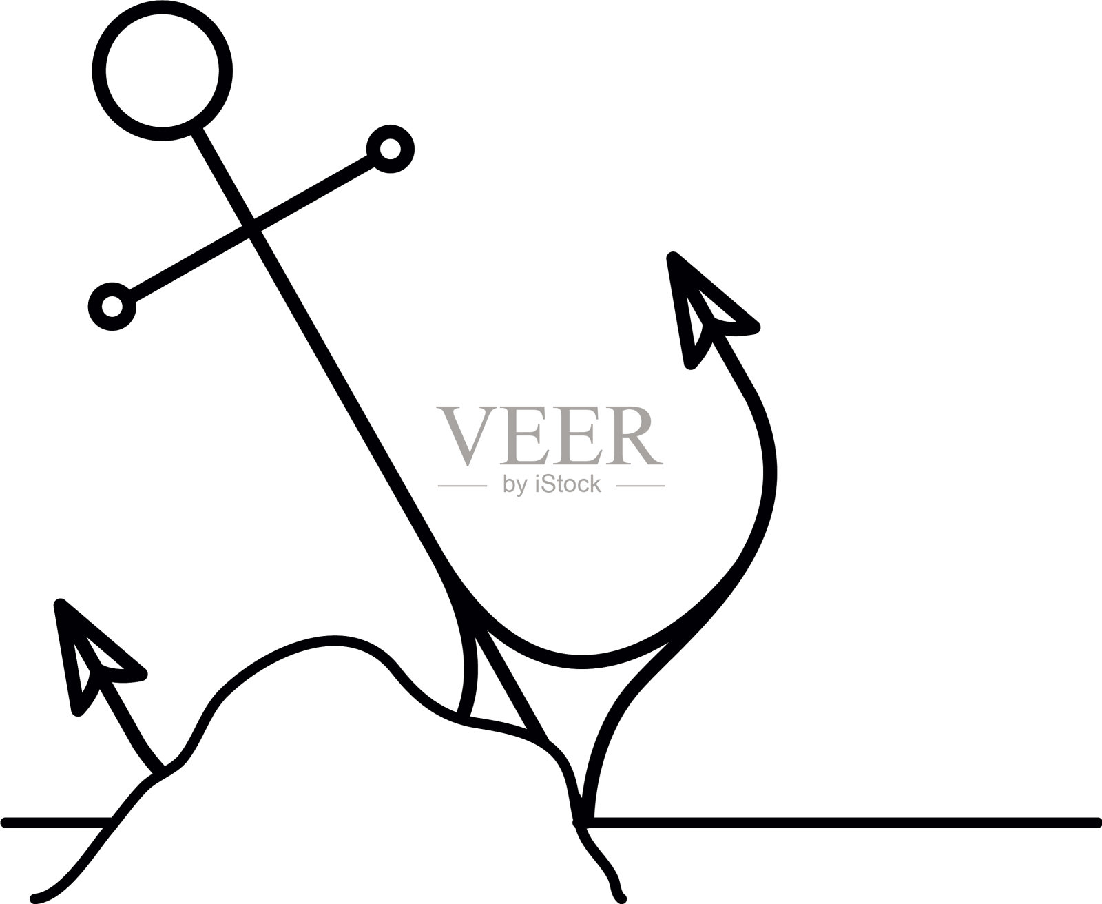 剪影锚在白色的背景插画图片素材