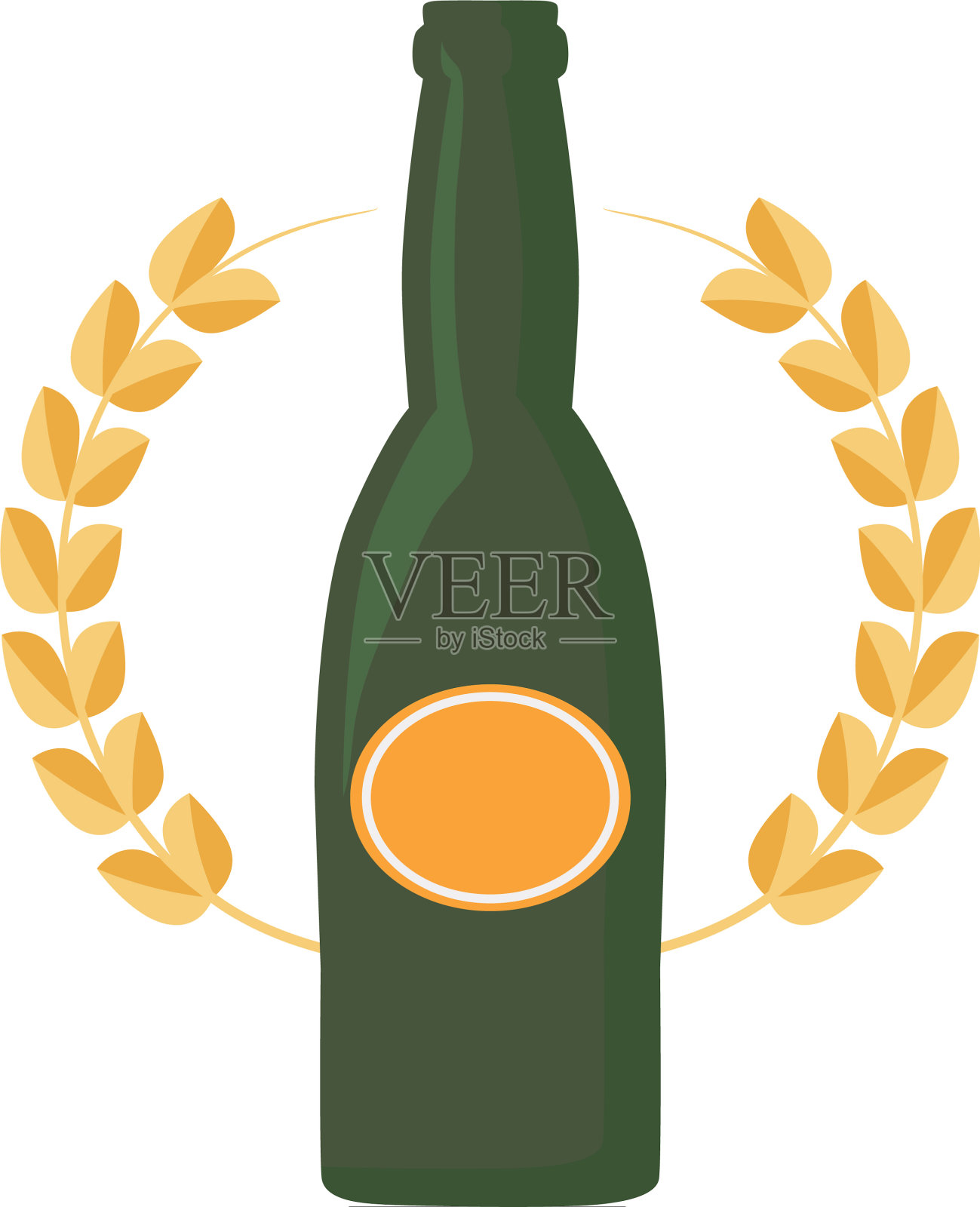 啤酒瓶饮饮料酒精标志设计元素图片