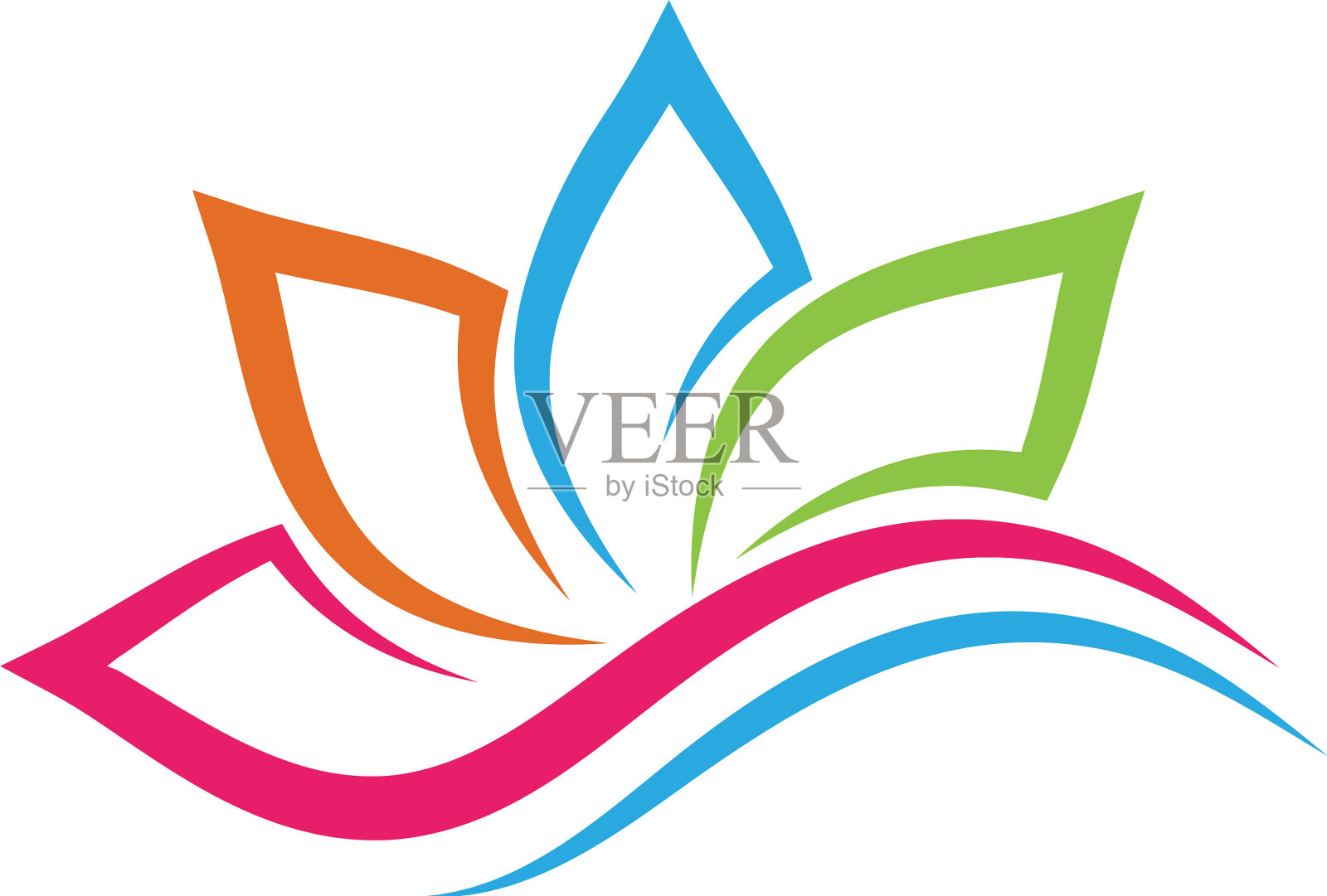 美丽荷花图标设计元素图片