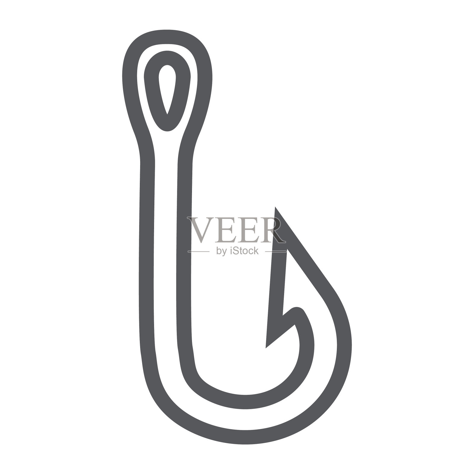 钓鱼钩线图标钓鱼和鱼饵鱼钩图标素材