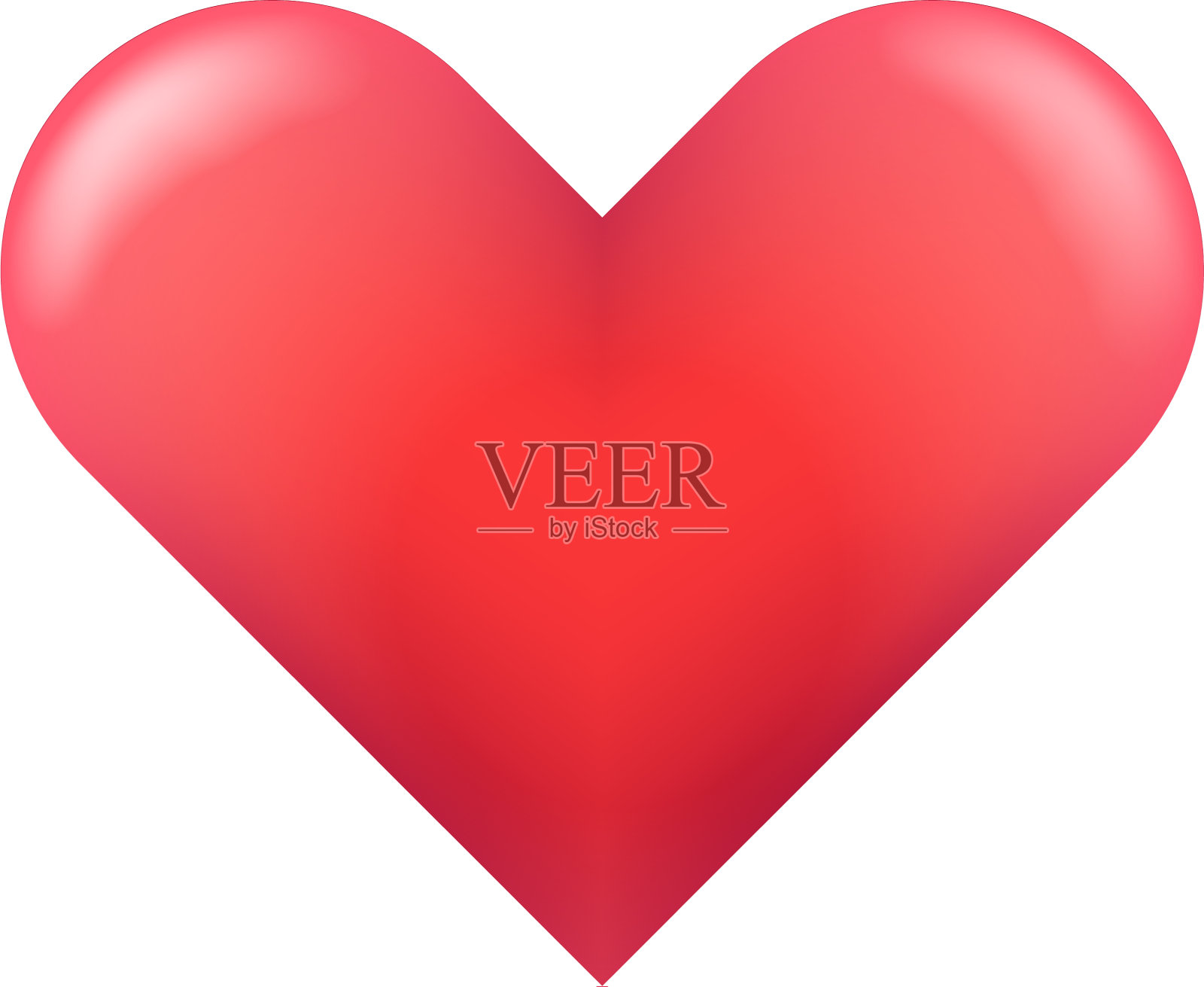 红色的心孤立在白色的背景上设计元素图片