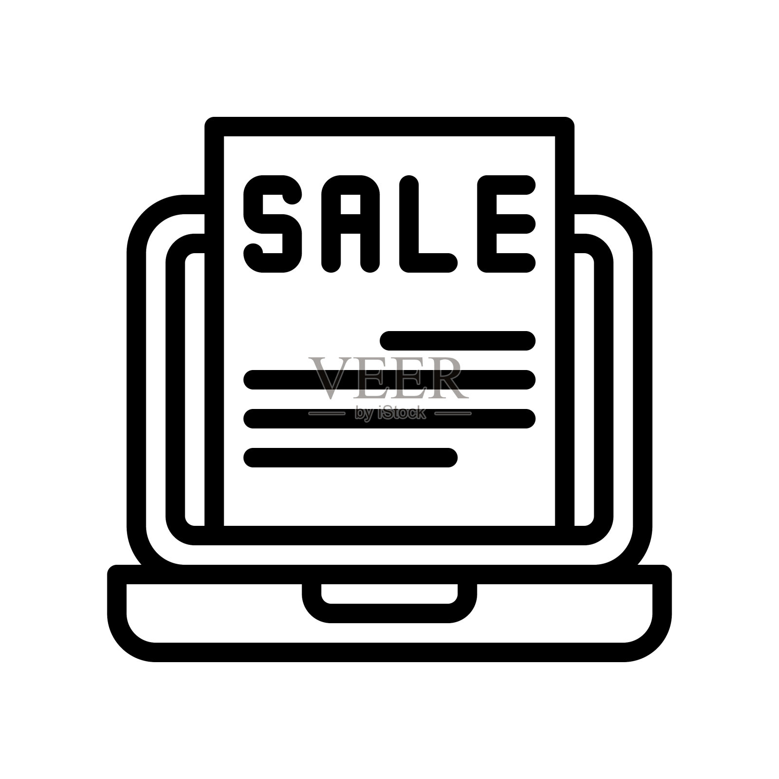 在线销售数字营销线图标可编辑图标素材