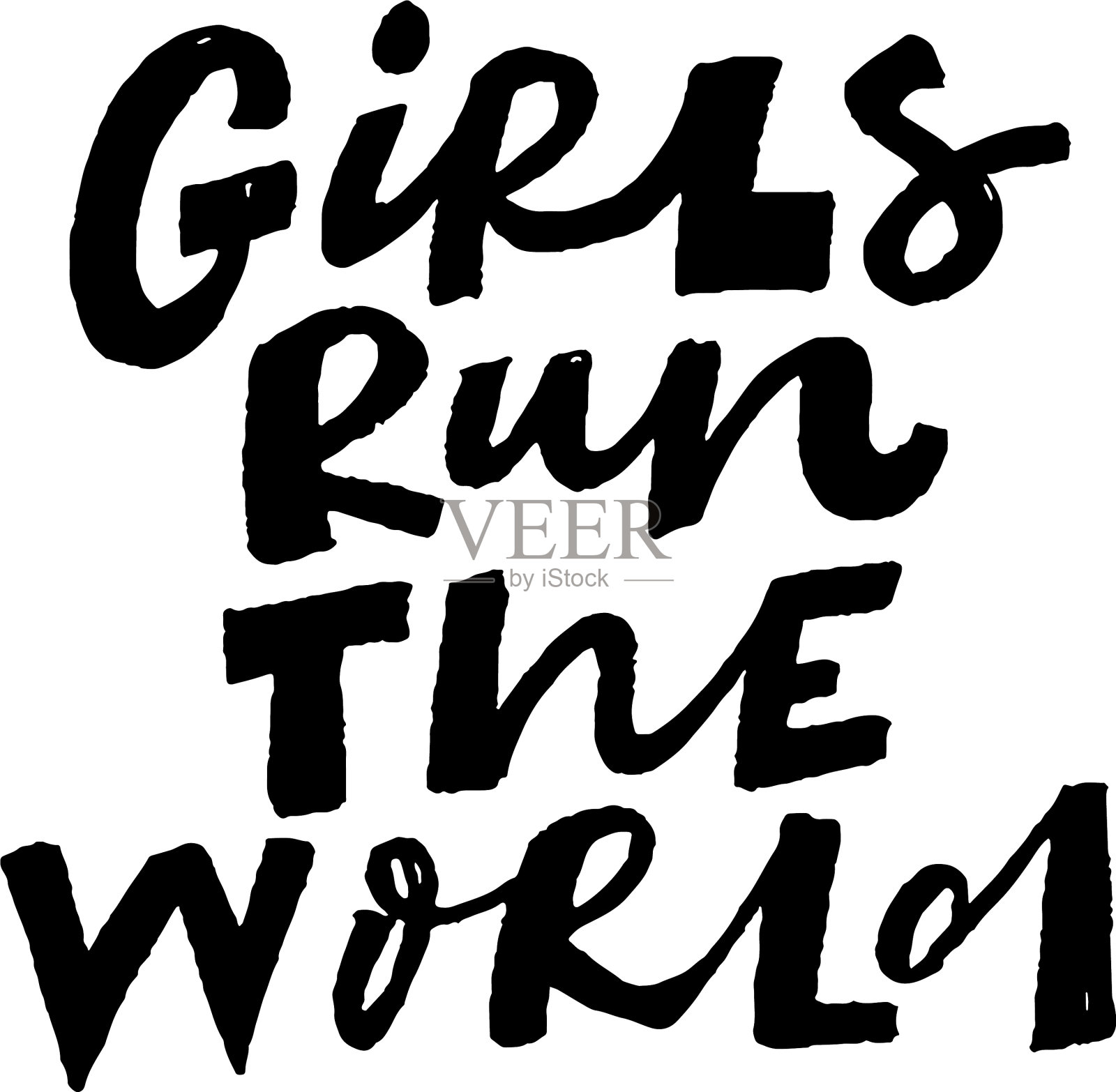 女孩运行世界手绘字母设计元素图片