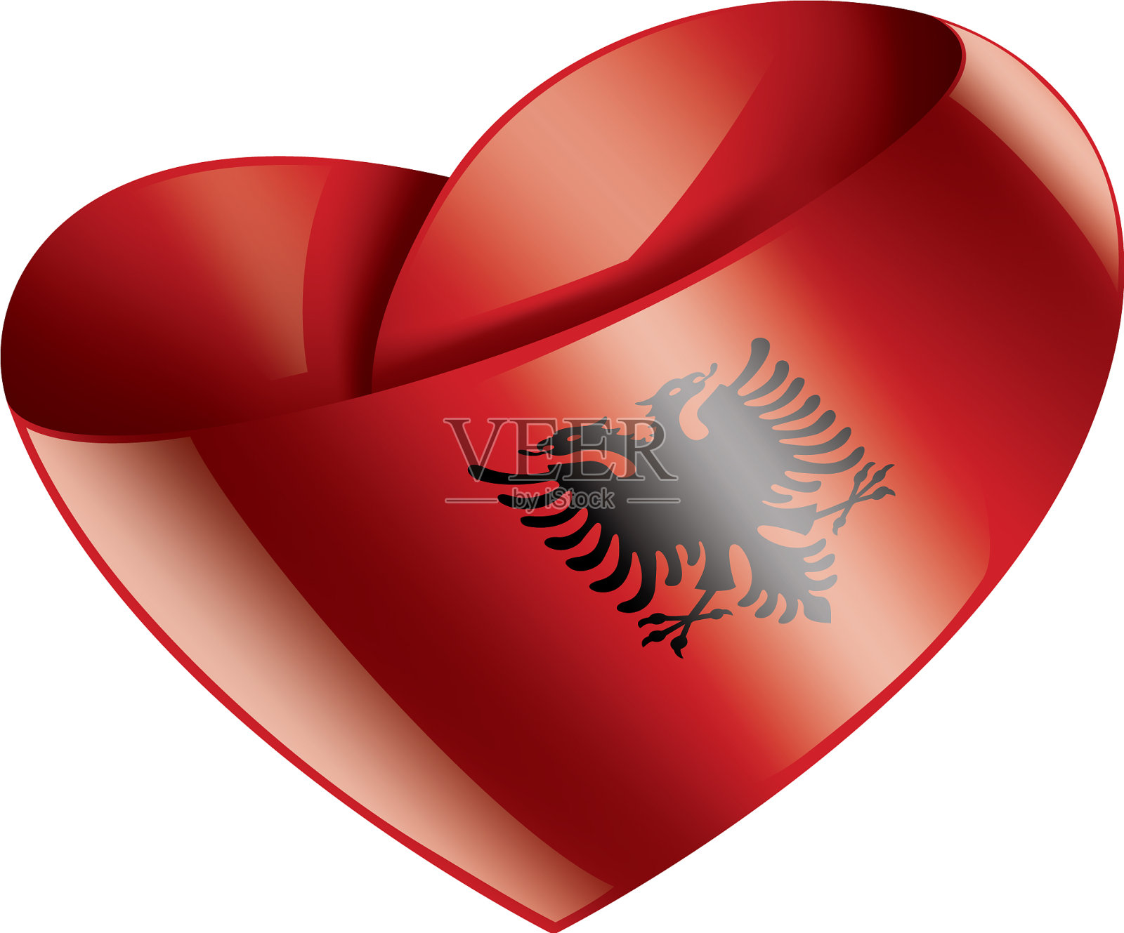 白色的阿尔巴尼亚国旗设计元素图片