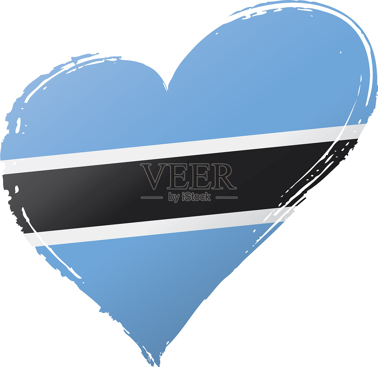 博茨瓦纳国旗上有白色设计元素图片