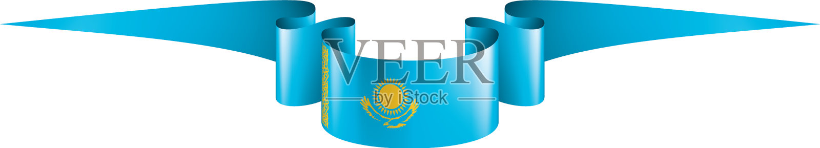 哈萨克斯坦国旗上有白色设计元素图片