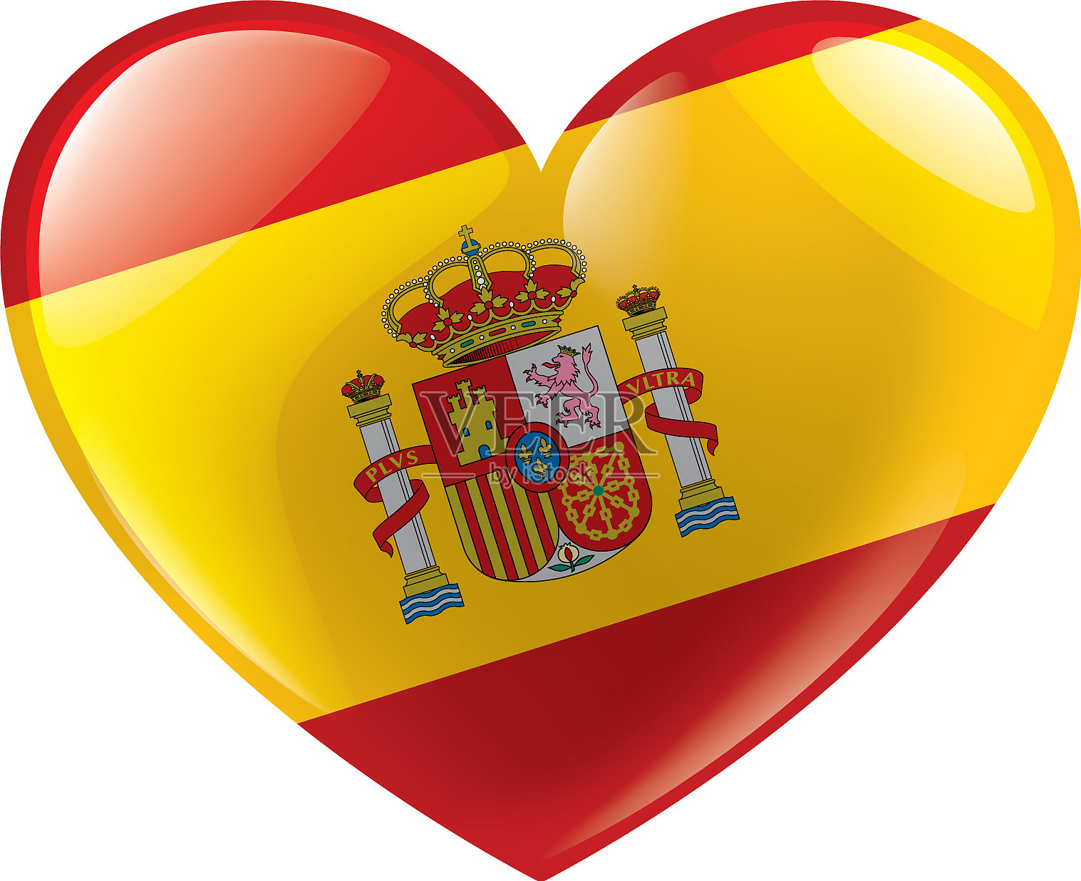 西班牙国旗上有白色设计元素图片