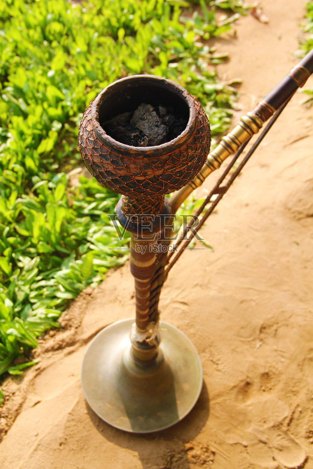 印度传统的胡卡。它也被称为"渴望的Hooka "照片摄影图片