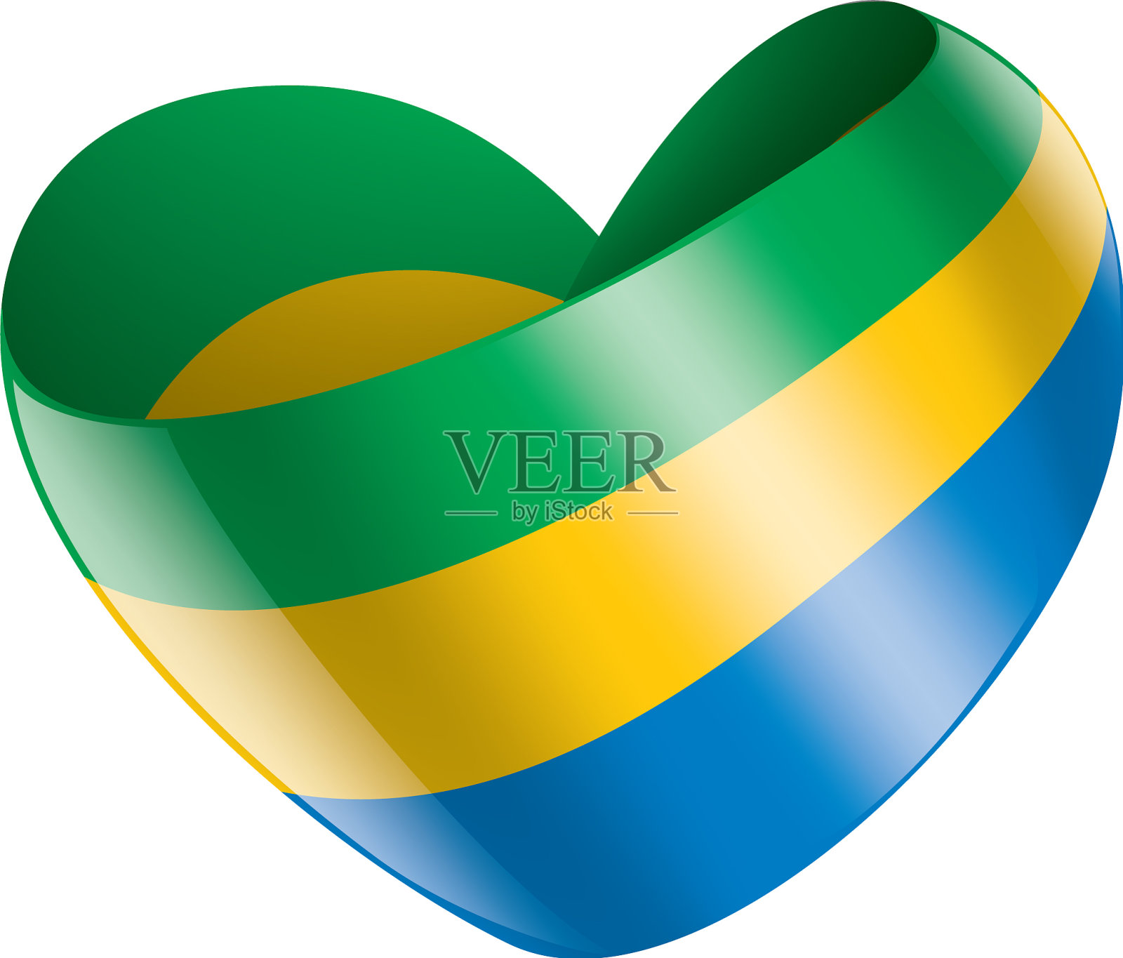 加蓬国旗上有白色设计元素图片