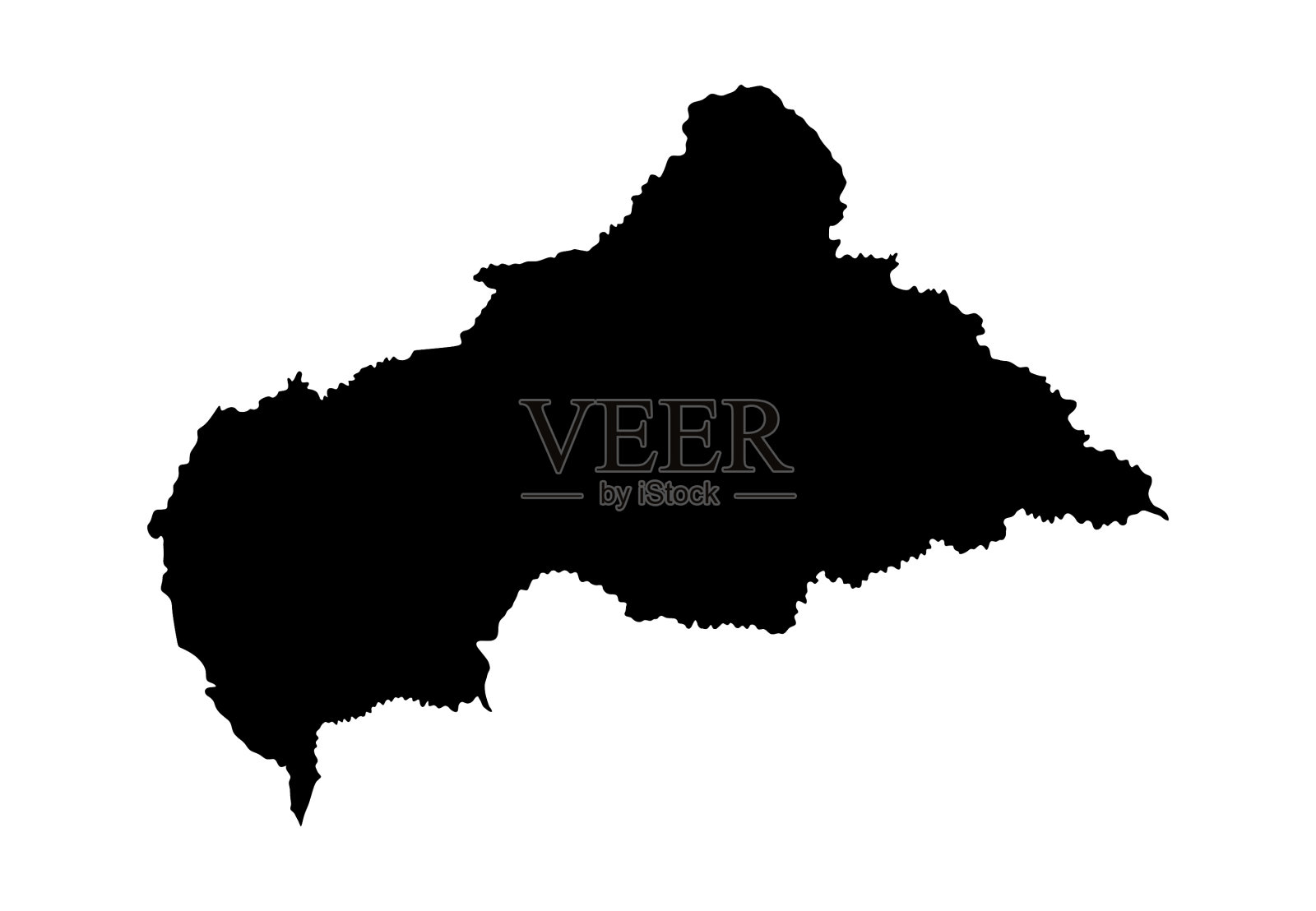 中非共和国地图轮廓插画图片素材