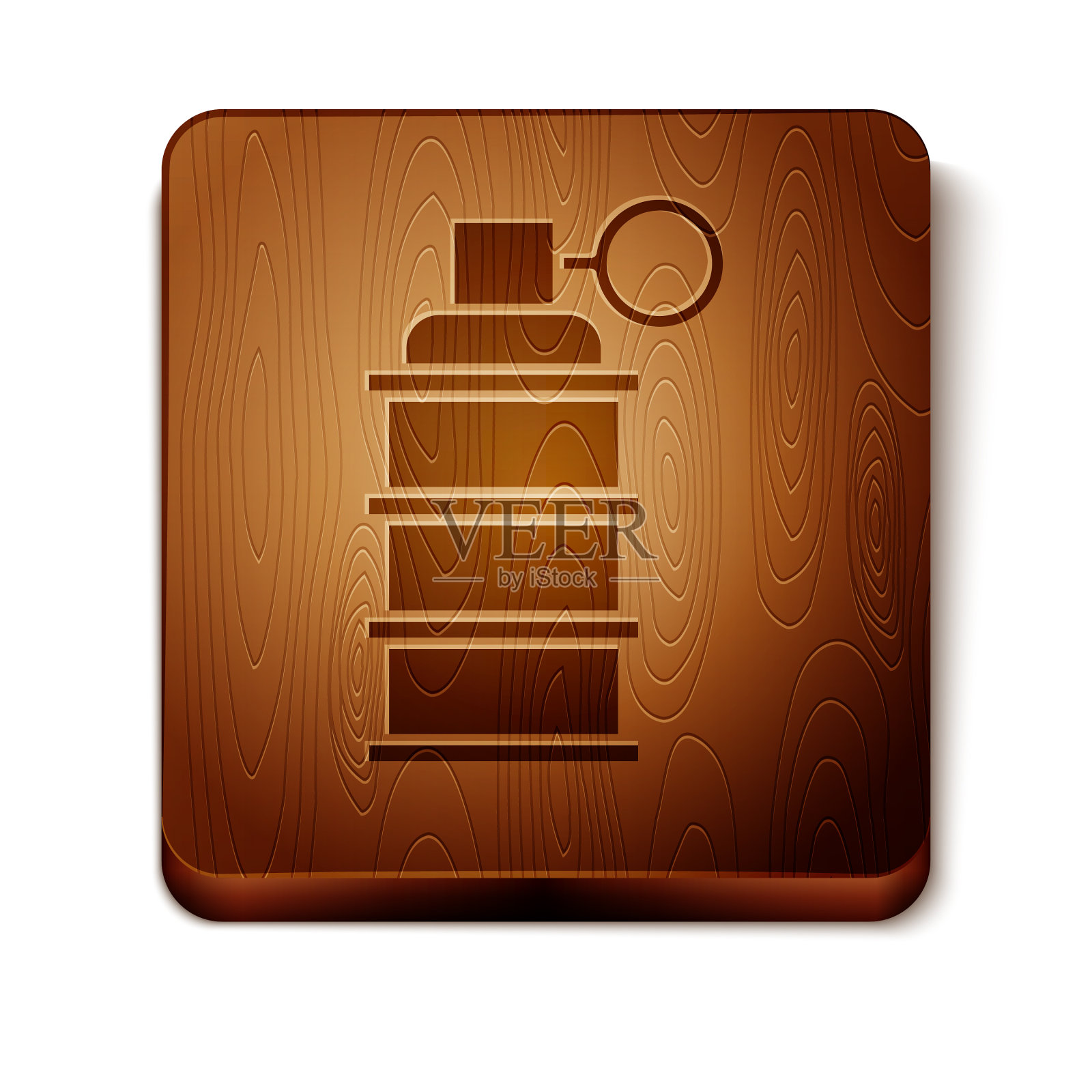 棕色手榴弹图标孤立在白色图标素材