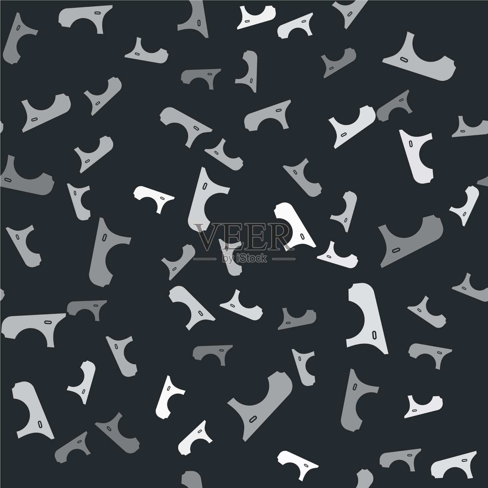 灰色汽车挡泥板图标隔离无缝图案上插画图片素材