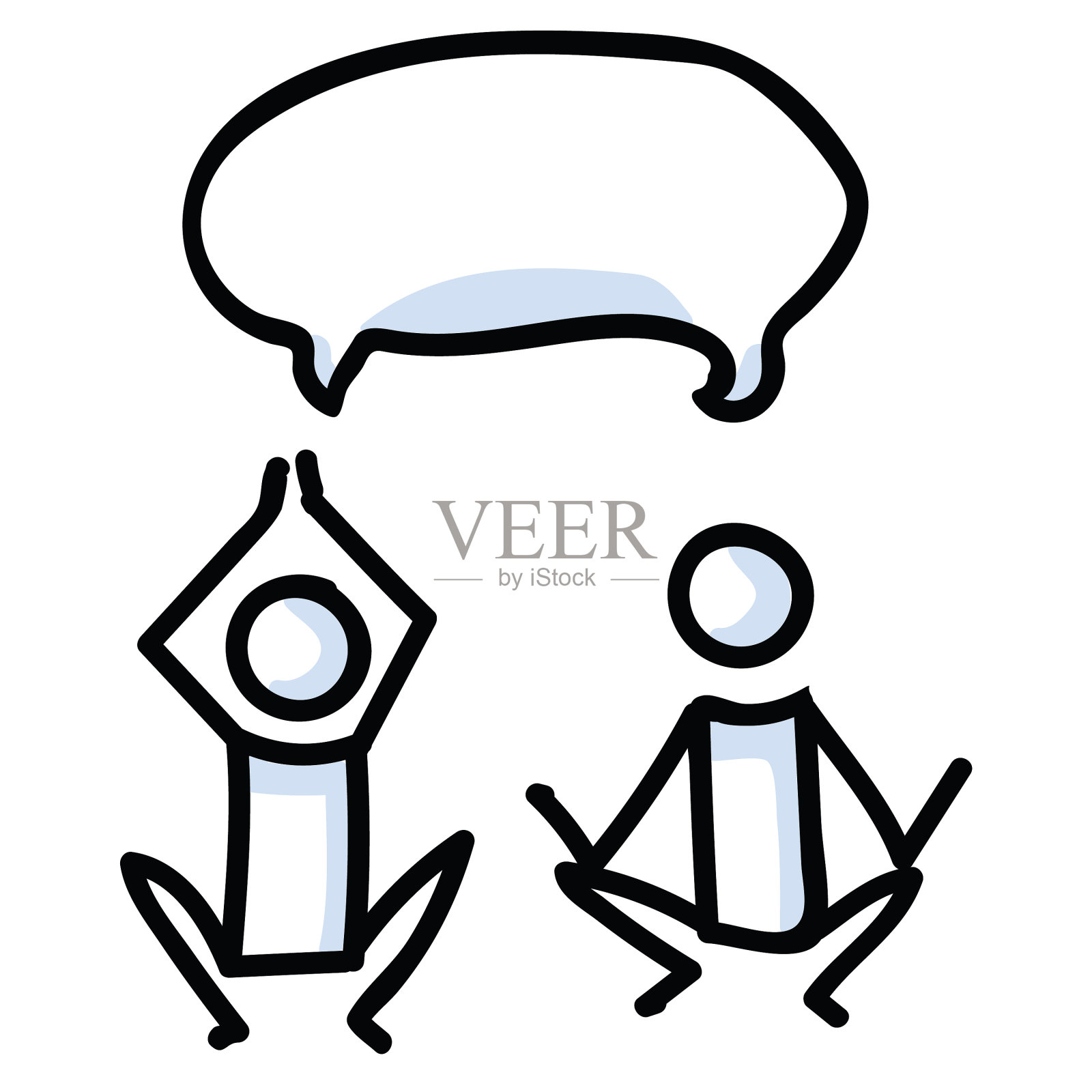 手画两棍图莲花瑜伽姿势插画图片素材