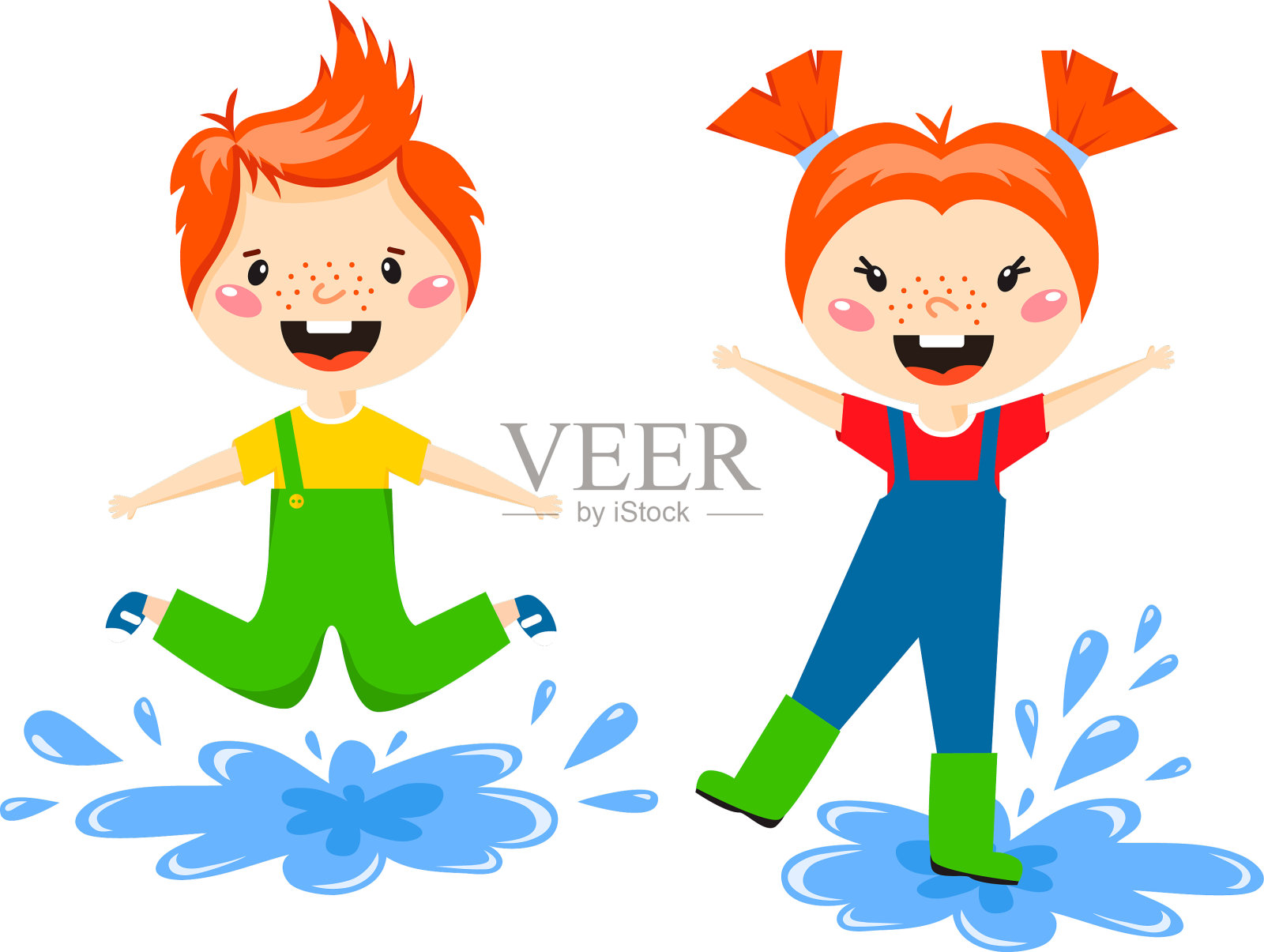 孩子们玩耍享受春天到来温暖夏天少设计元素图片