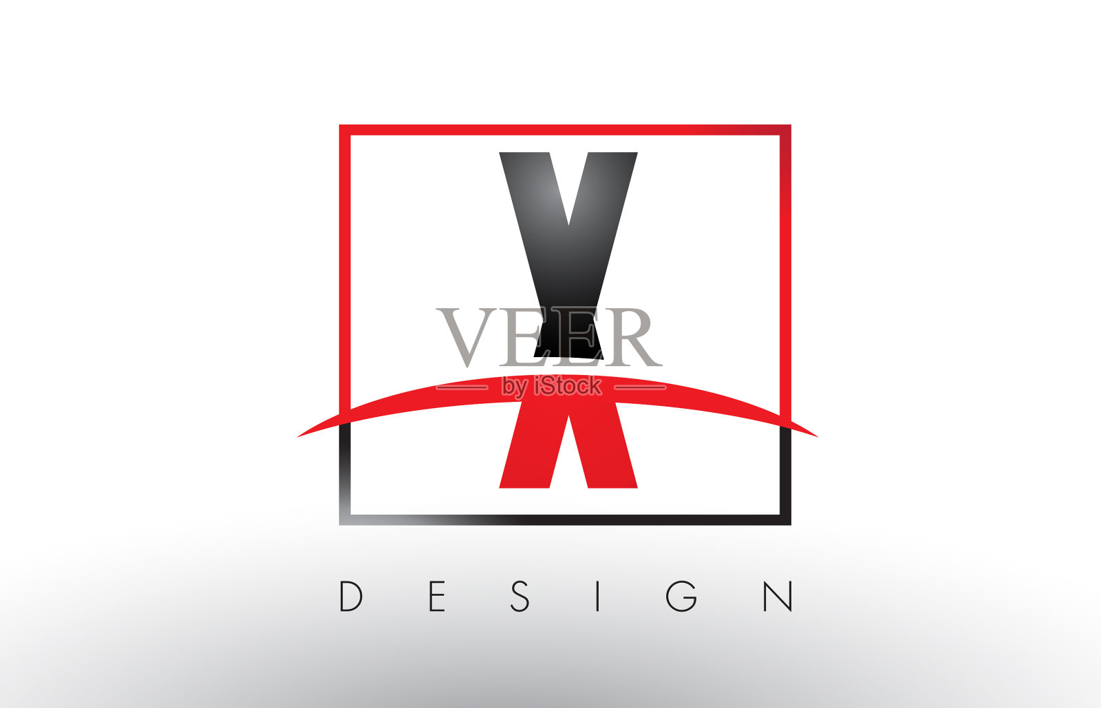 标志字母与红色和黑色的颜色和设计元素图片