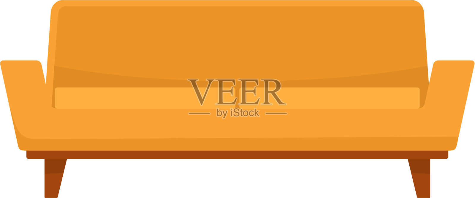 驼背沙发图标平坦风格设计元素图片