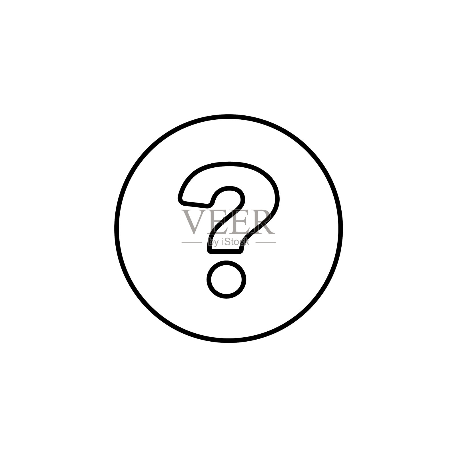 问号线图标黑色的白色背景图标素材