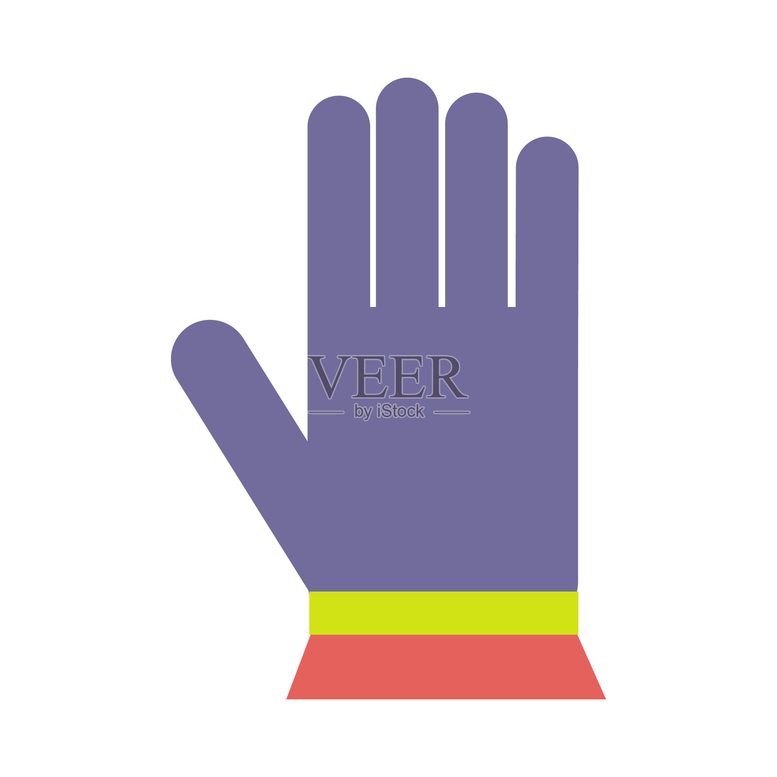 冬季彩色针织羊毛手套隔离设计元素图片