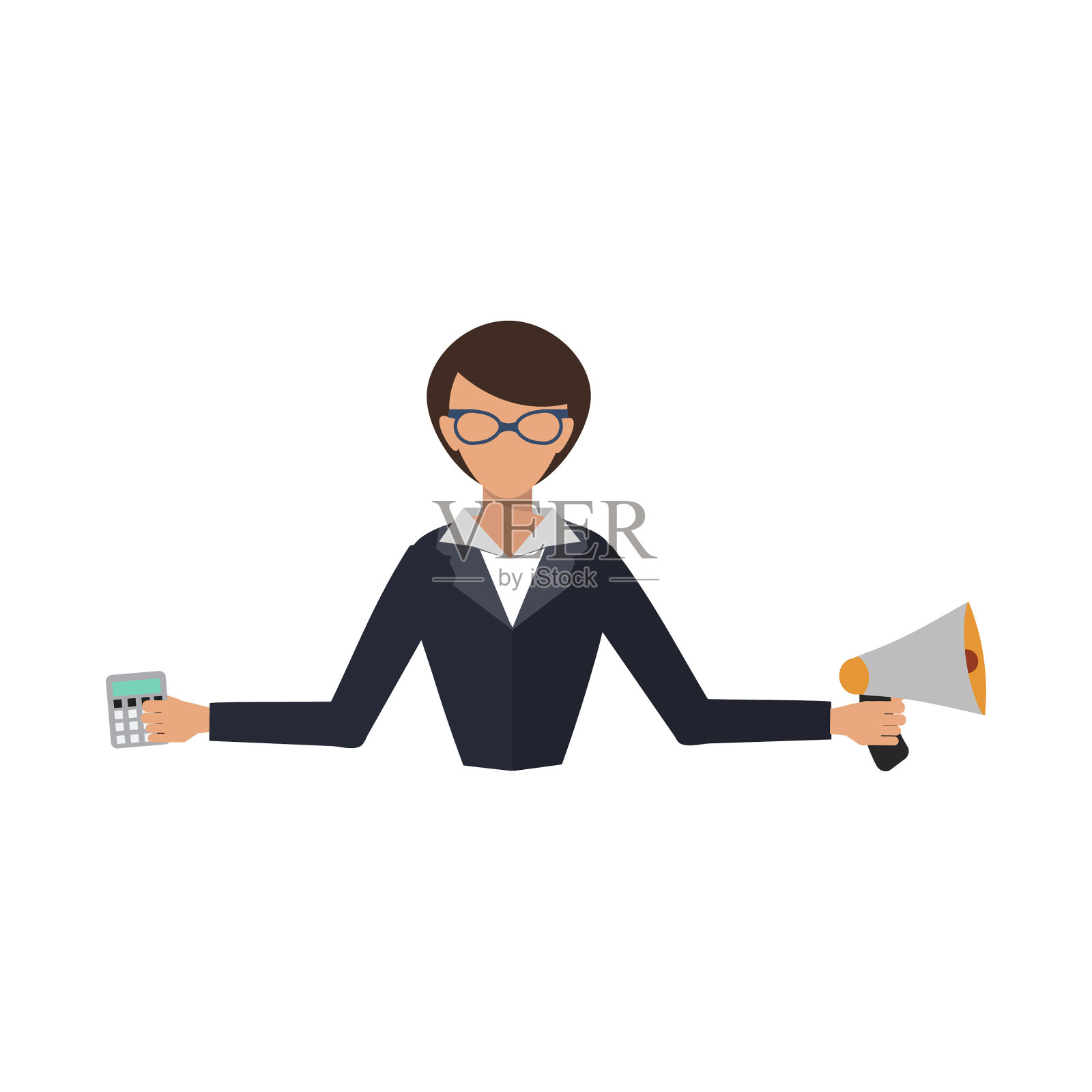 商务女性办公室工作压力大设计元素图片