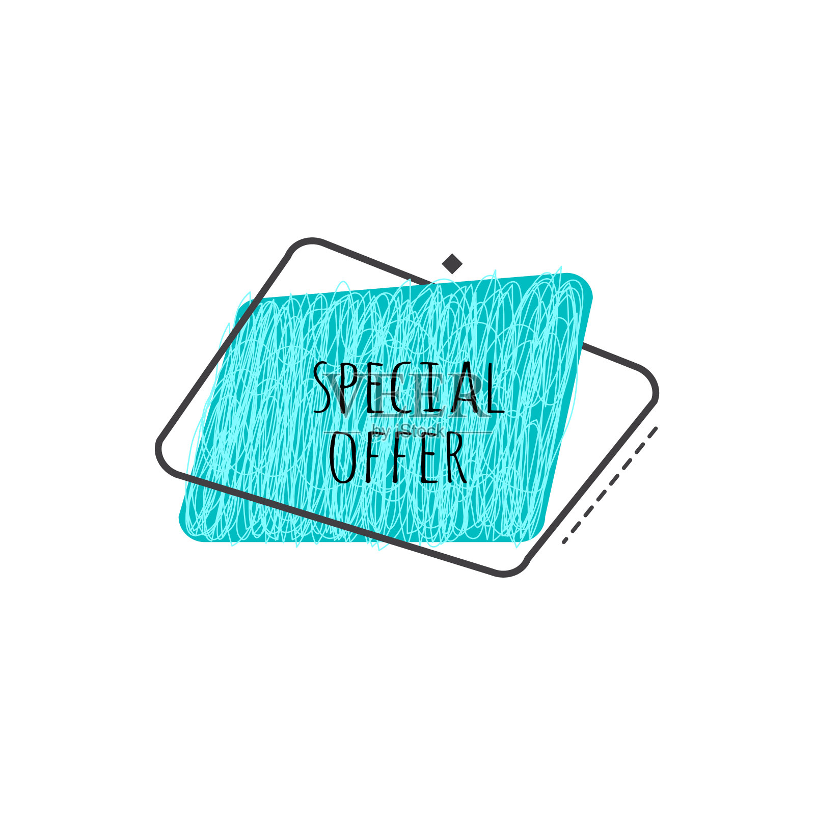 特别提供垃圾徽章-绿松石划痕设计元素图片