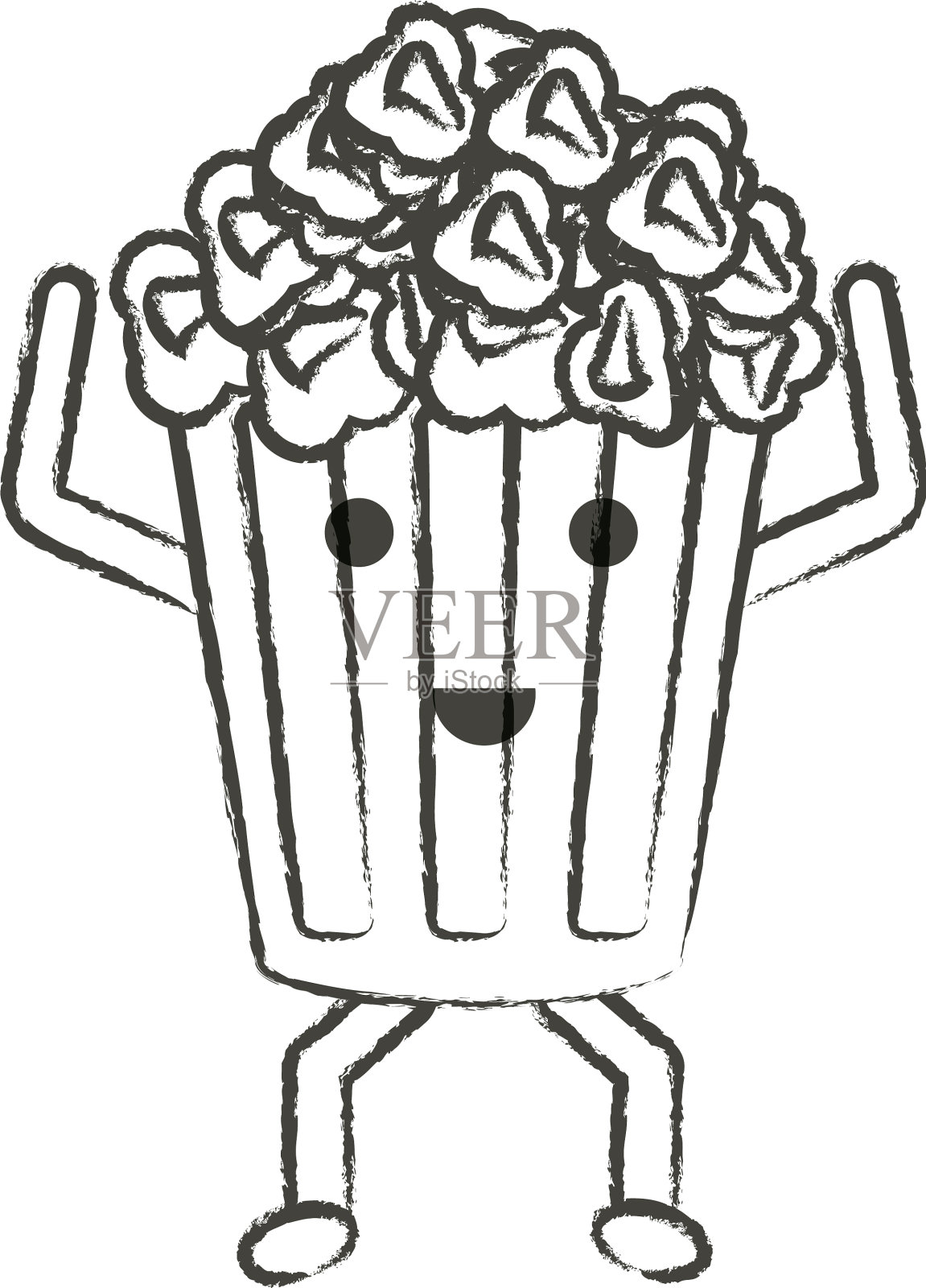 卡哇伊流行玉米桶图标设计元素图片