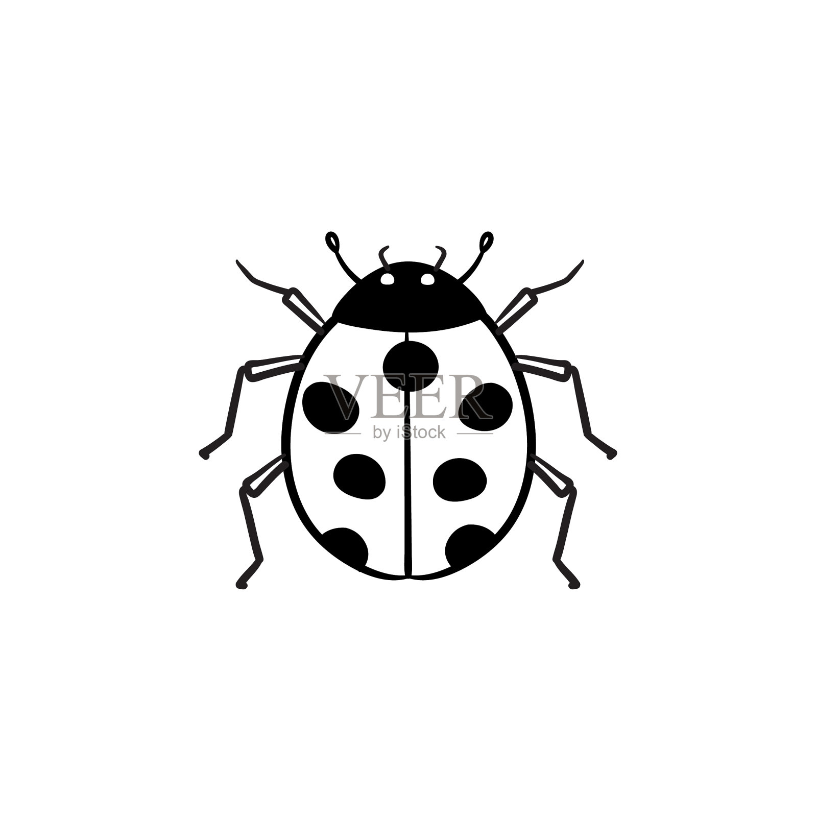 瓢虫手绘草图图标设计元素图片