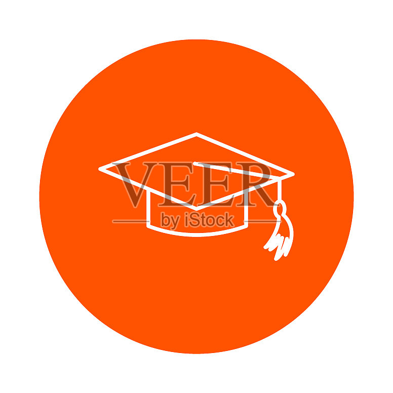 毕业学校帽圆线图标设计元素图片
