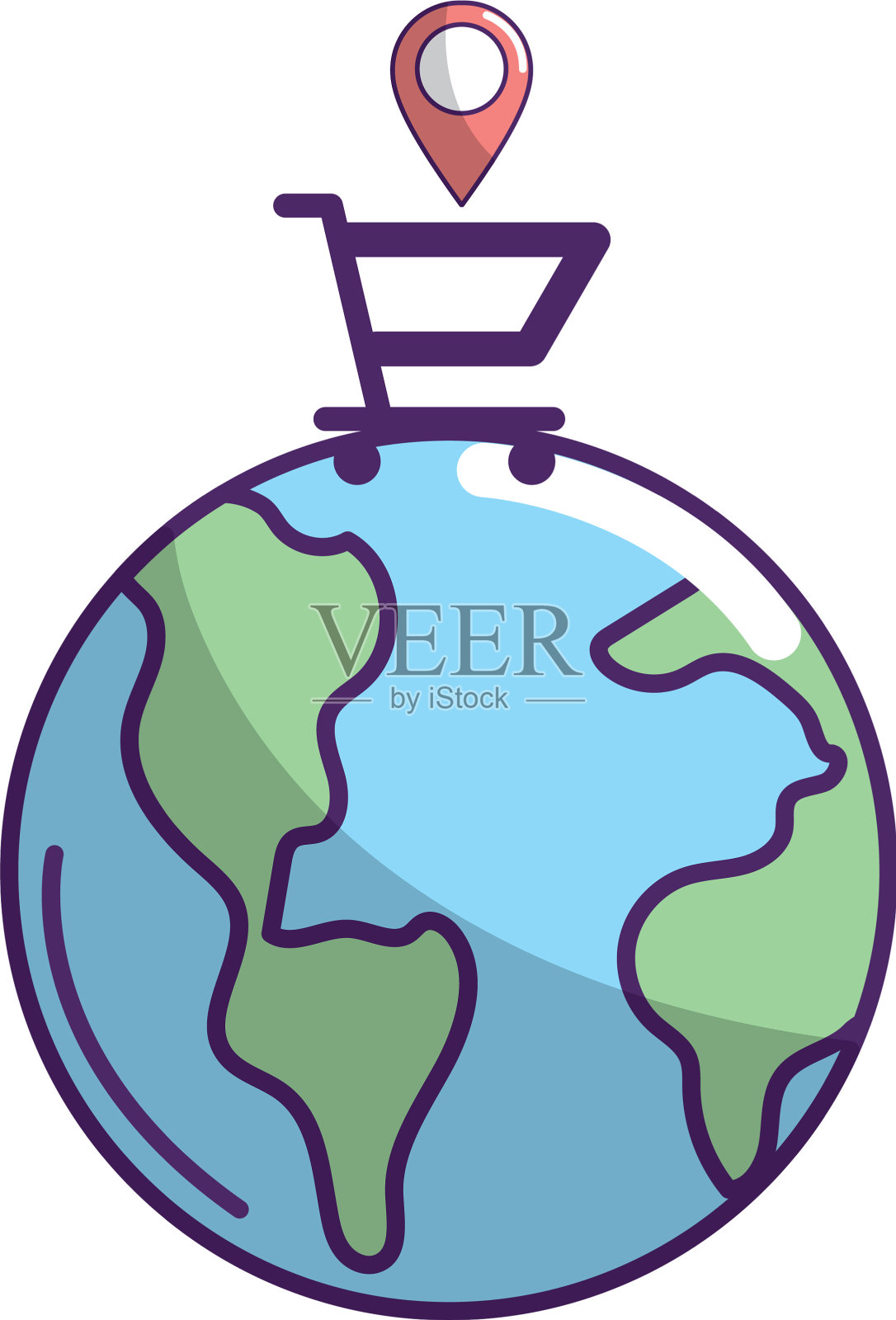 电子商务网上购物卡通设计元素图片