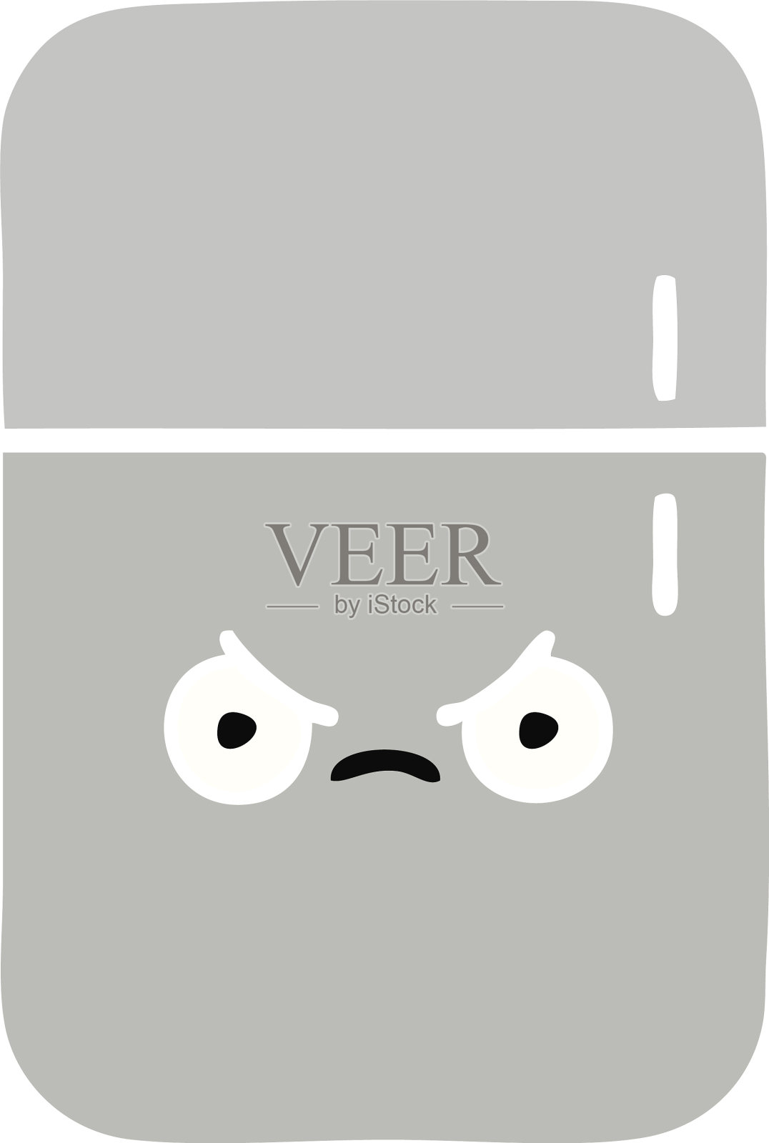 单色复古卡通冰箱冰柜设计元素图片