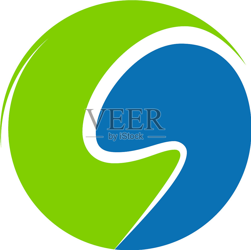 圆形抽象生态企业标志设计元素图片