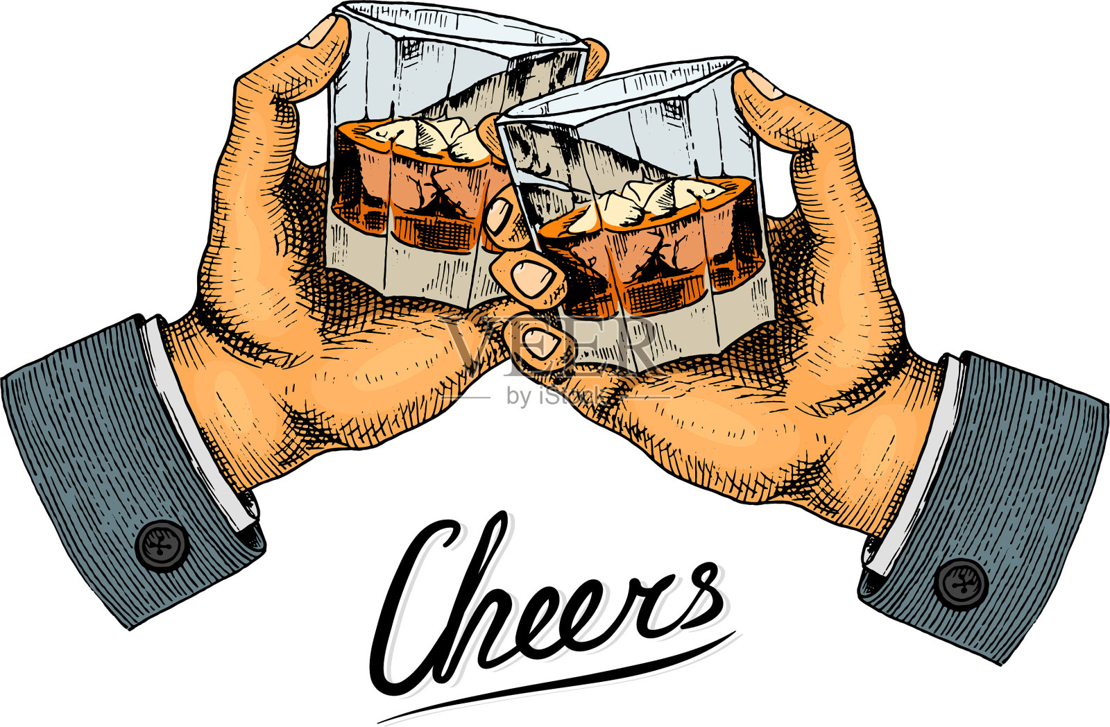 复古的美国威士忌徽章酒精标签设计元素图片