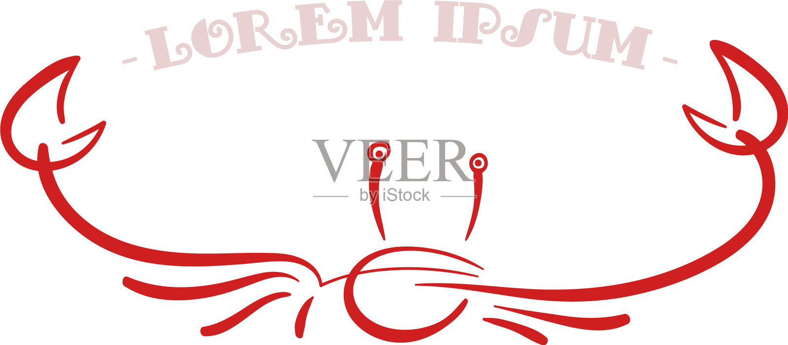 简单的龙虾轮廓设计元素图片