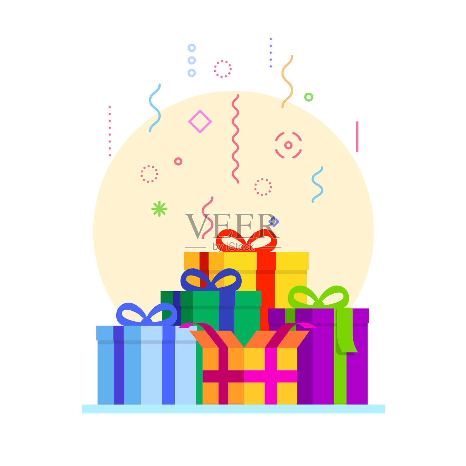 抽象礼品盒组合设计元素图片