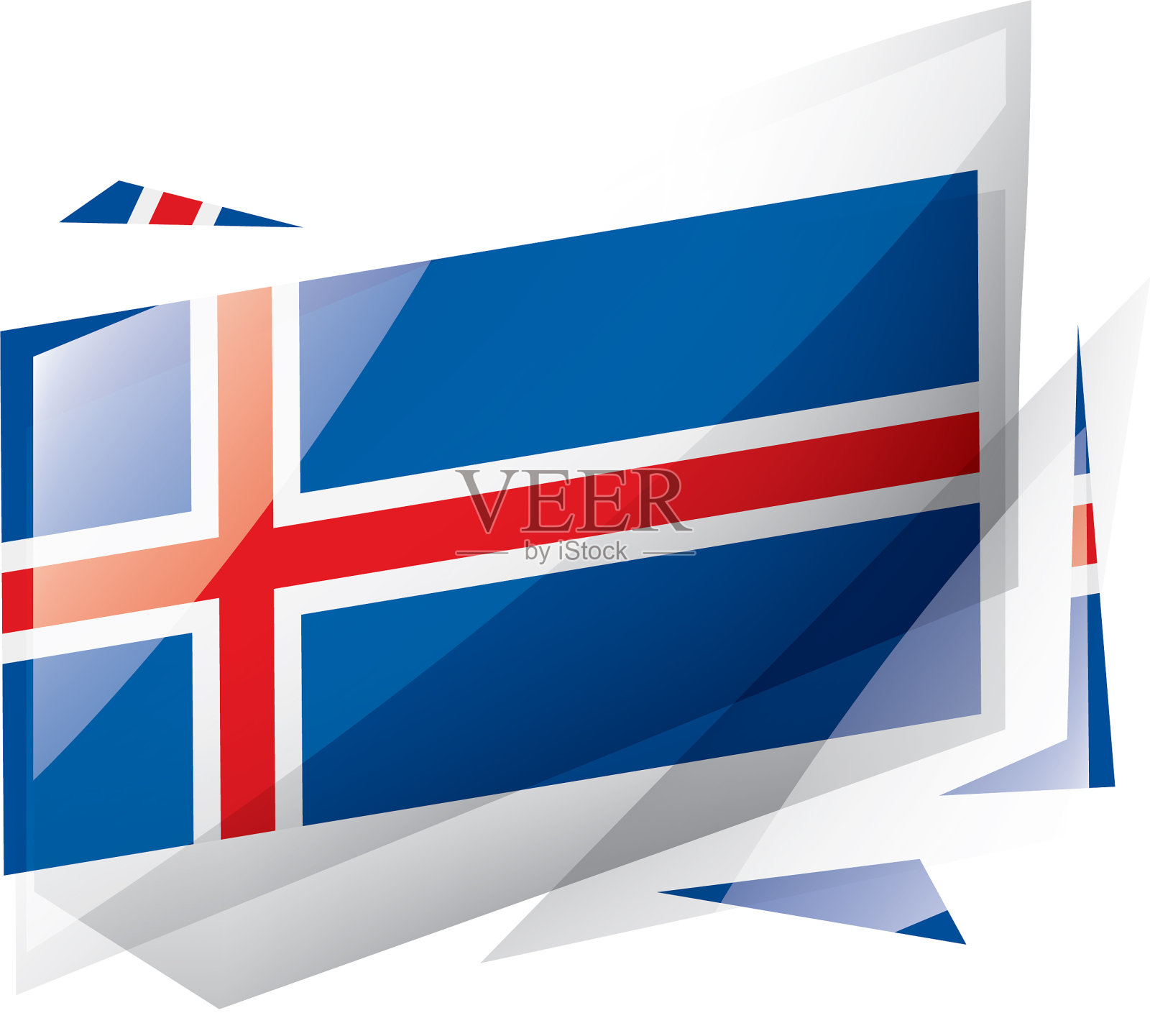 冰岛国旗上有白色设计元素图片