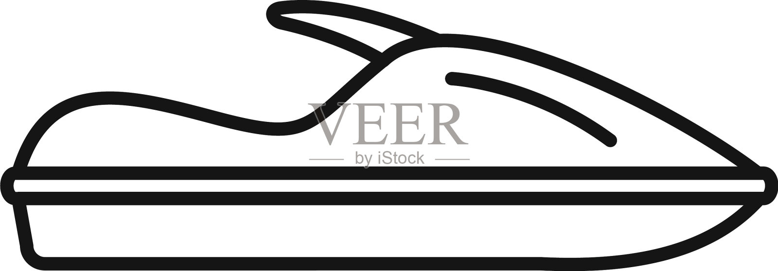 水上摩托艇图标轮廓风格图标素材