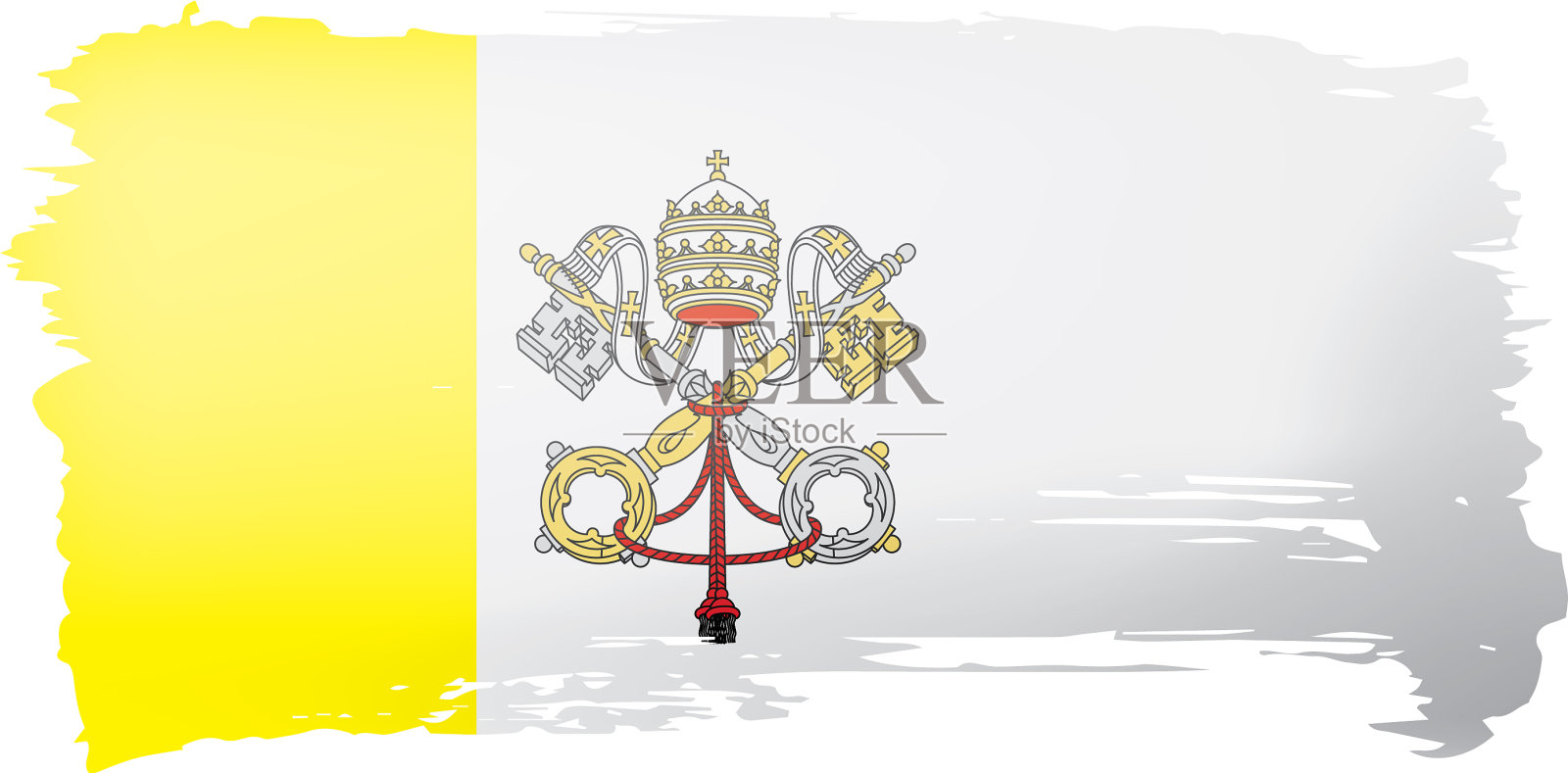 白色的梵蒂冈国旗设计元素图片