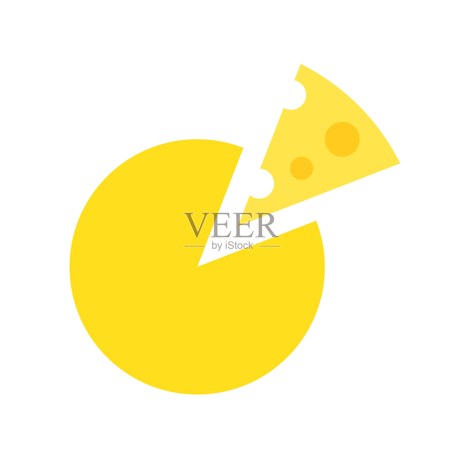 圆奶酪食品和美食设置平面图标设计元素图片