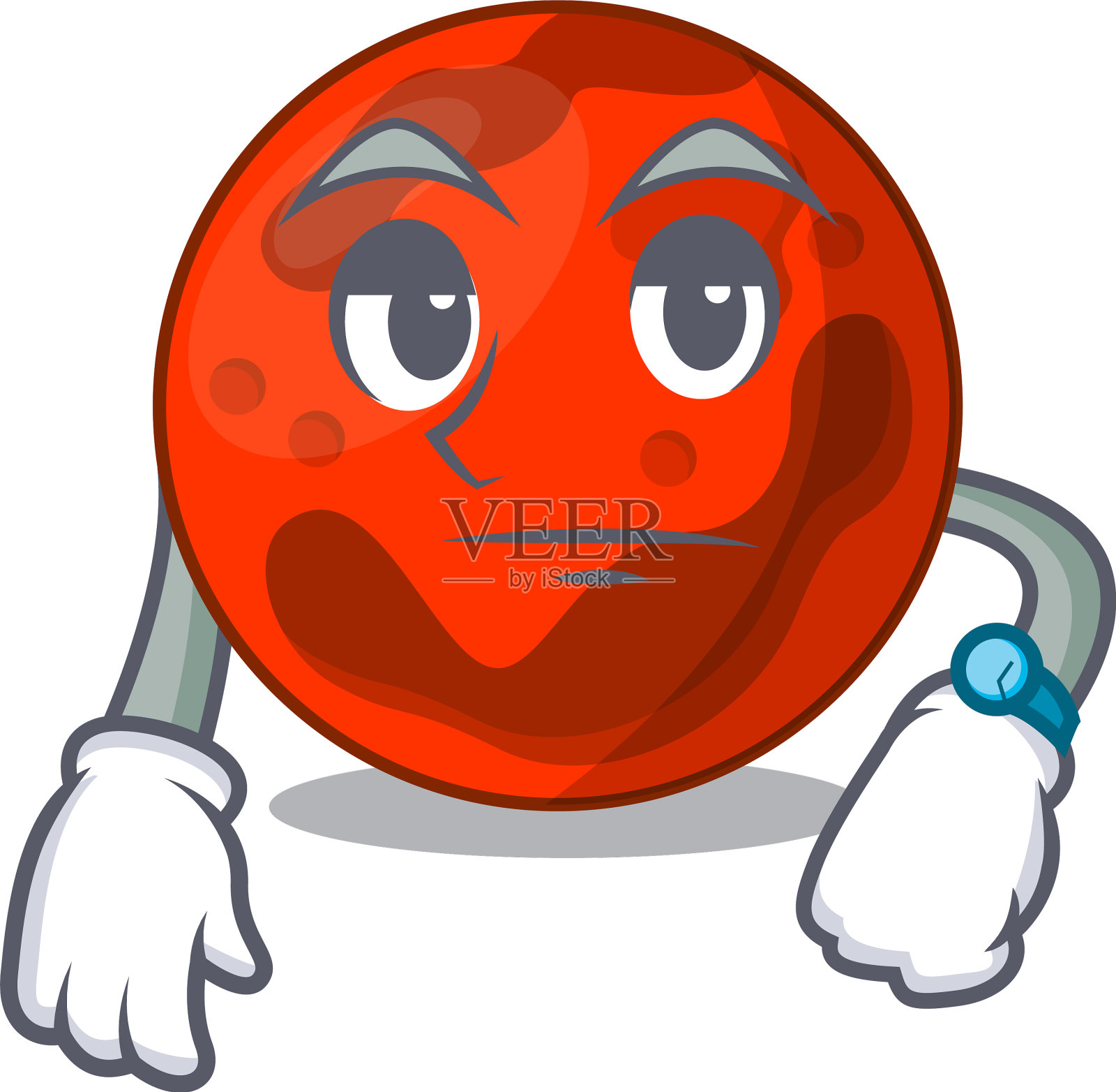 等待火星星球卡通吉祥物设计元素图片